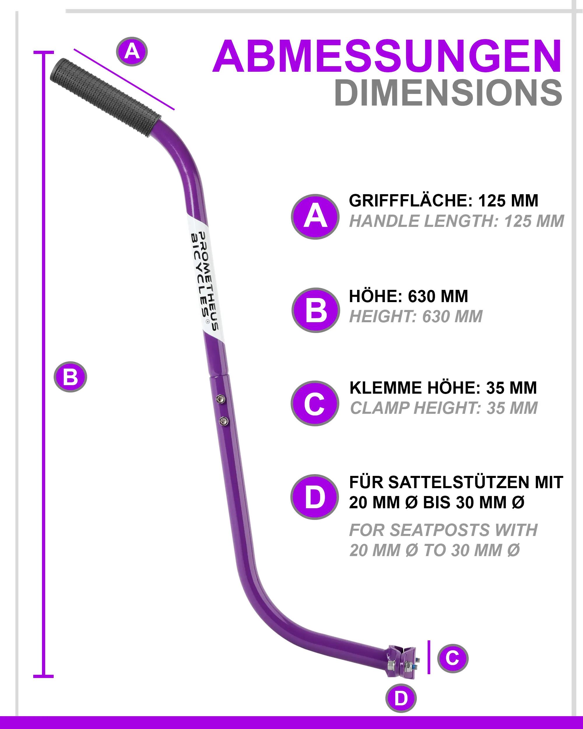 Barre de guidage et d’apprentissage vélo enfant 630 mm, 10–20 pouces 3/7