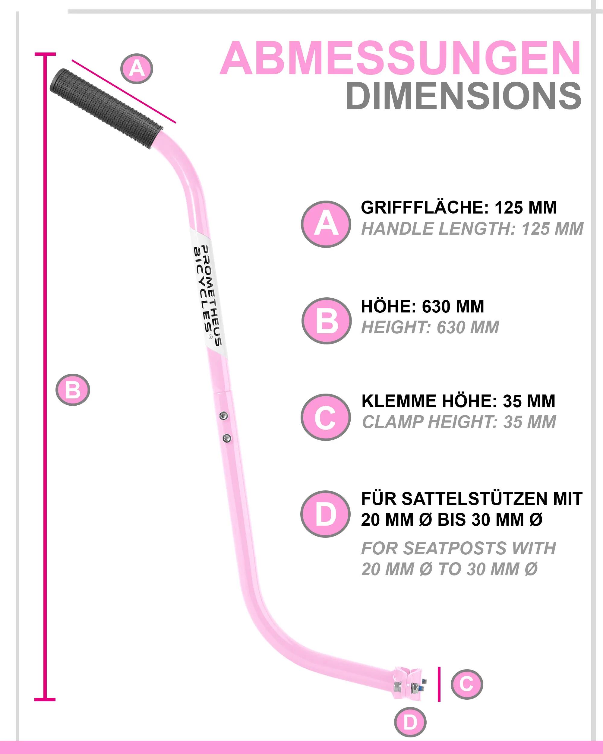 Barra de aprendizaje para bici infantil 630 mm, 10–20 pulgadas 3/7