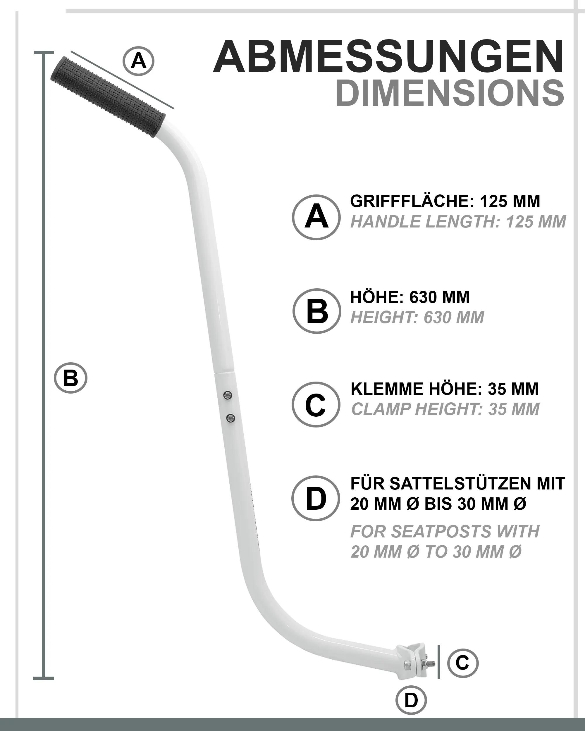 Barre de guidage et d’apprentissage vélo enfant 630 mm, 10–20 pouces 2/7