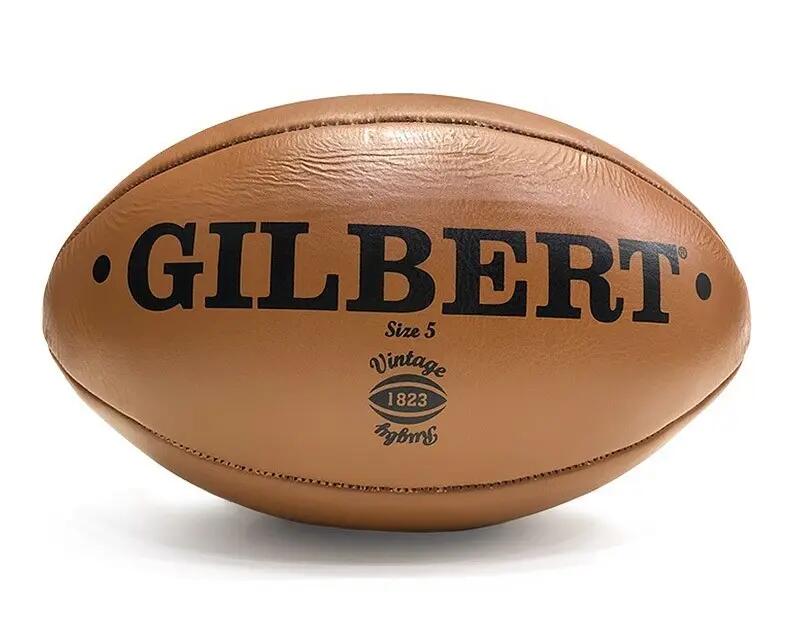 Ballon de rugby en cuir Vintage Gilbert (taille 5) 2/5