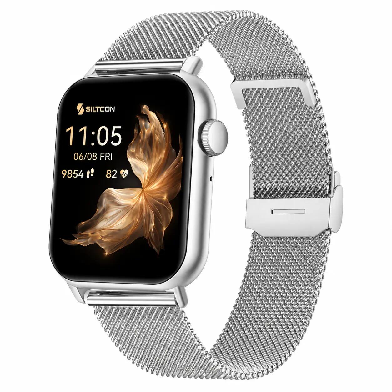 Smartwatch Seréa AMOLED Anruffunktion 5 Armbänder silber 1/14