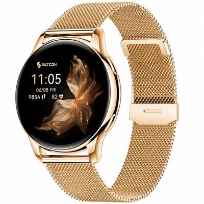 Smartwatch auréa amoled hartslagmeter 5 bandjes zilver
