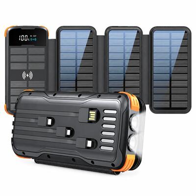 Solar powerbank extreme 30000 mah 22,5 w 4 zonnepanelen 8 w