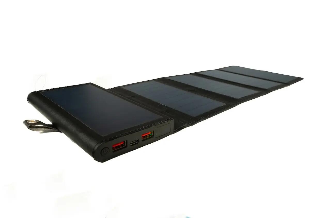 Batteria esterna solare 10000 mAh 8 W 5 pannelli pieghevoli Electron Nero 3/12