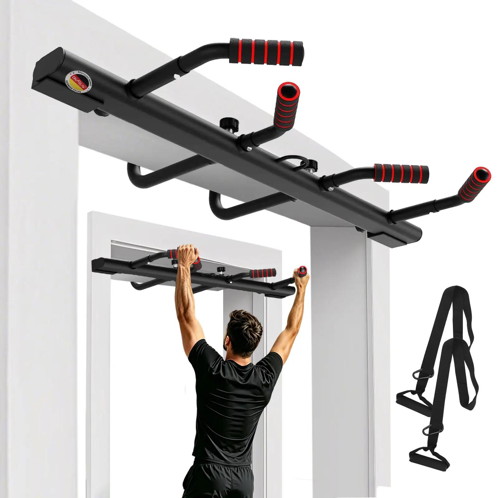 Barre de traction cadre de porte sans vis, 4 poignées, 200 kg 1/8