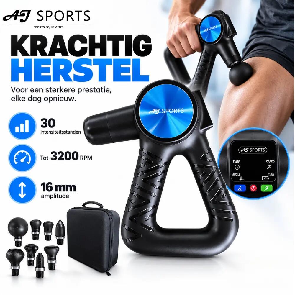 Massagepistool PRO - Massage apparaat - 8 opzetstukken - Incl. koffer 3/7