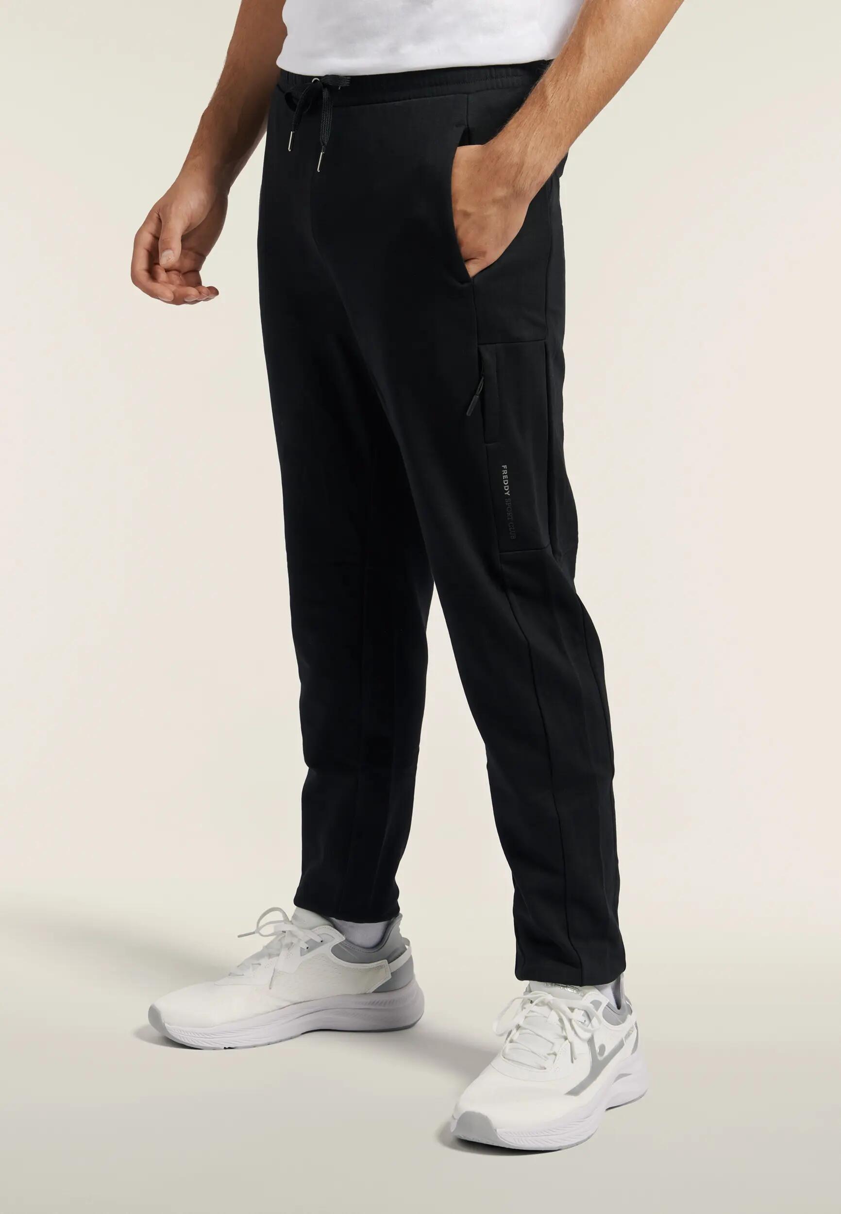 Pantalón de hombre regular con bajos elásticos y pespunte a doble aguja 2/6