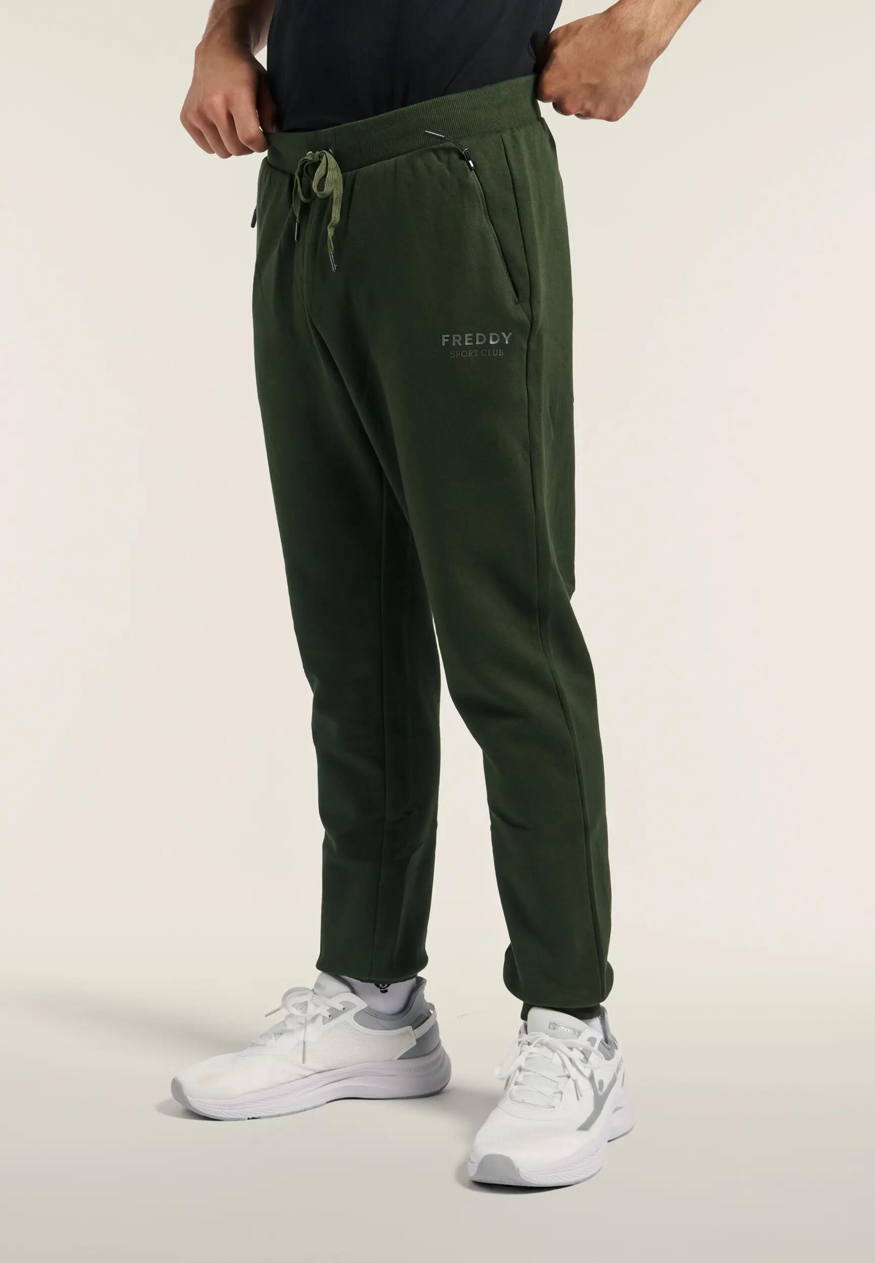 Heren sweatbroek met boorden en ritszakken 2/6