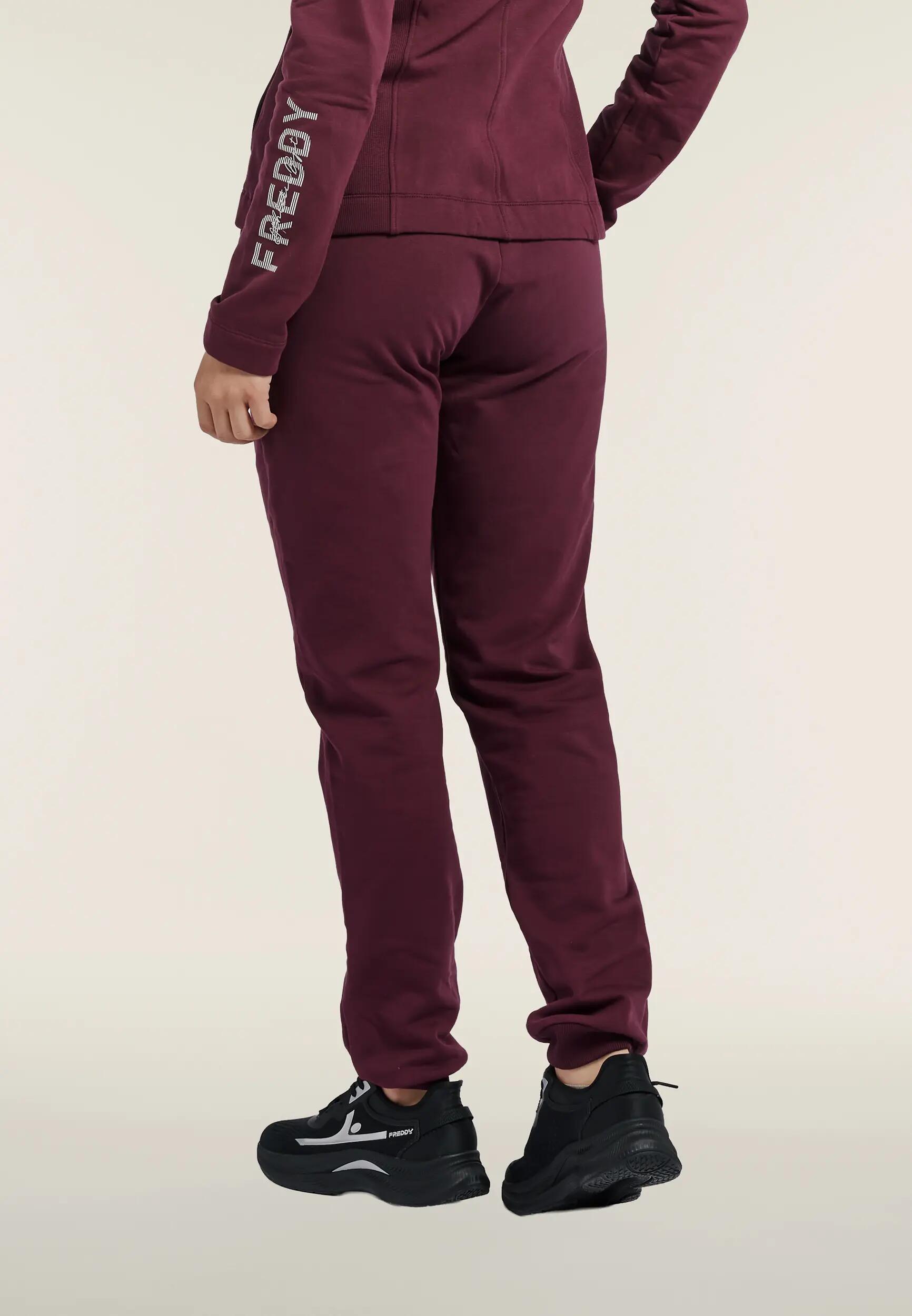 Dames sportbroek van sweatstof, regular fit met boorden 3/6