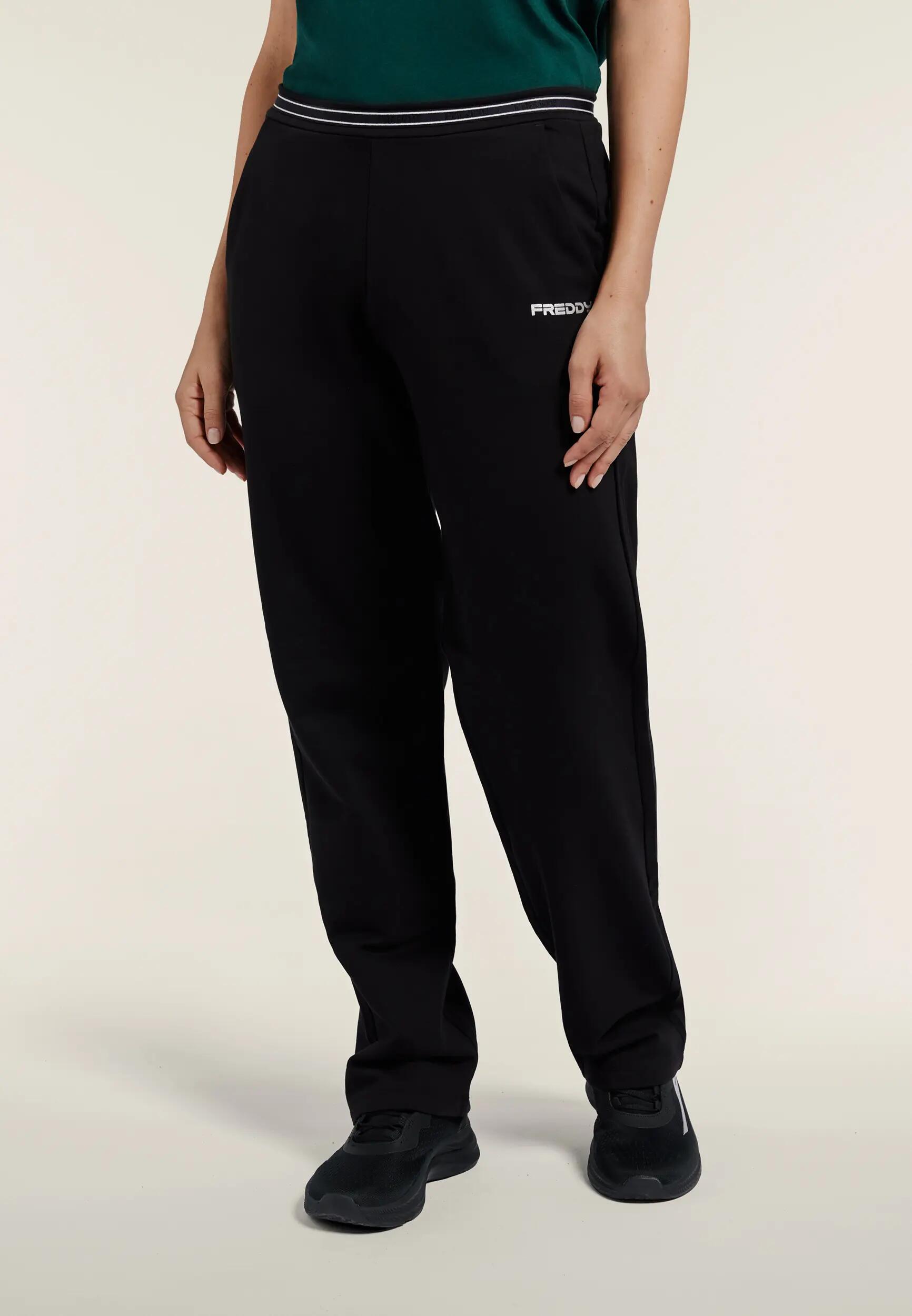 Pantalon coupe droite avec bande élastique nacrée griffée à la taille 2/6