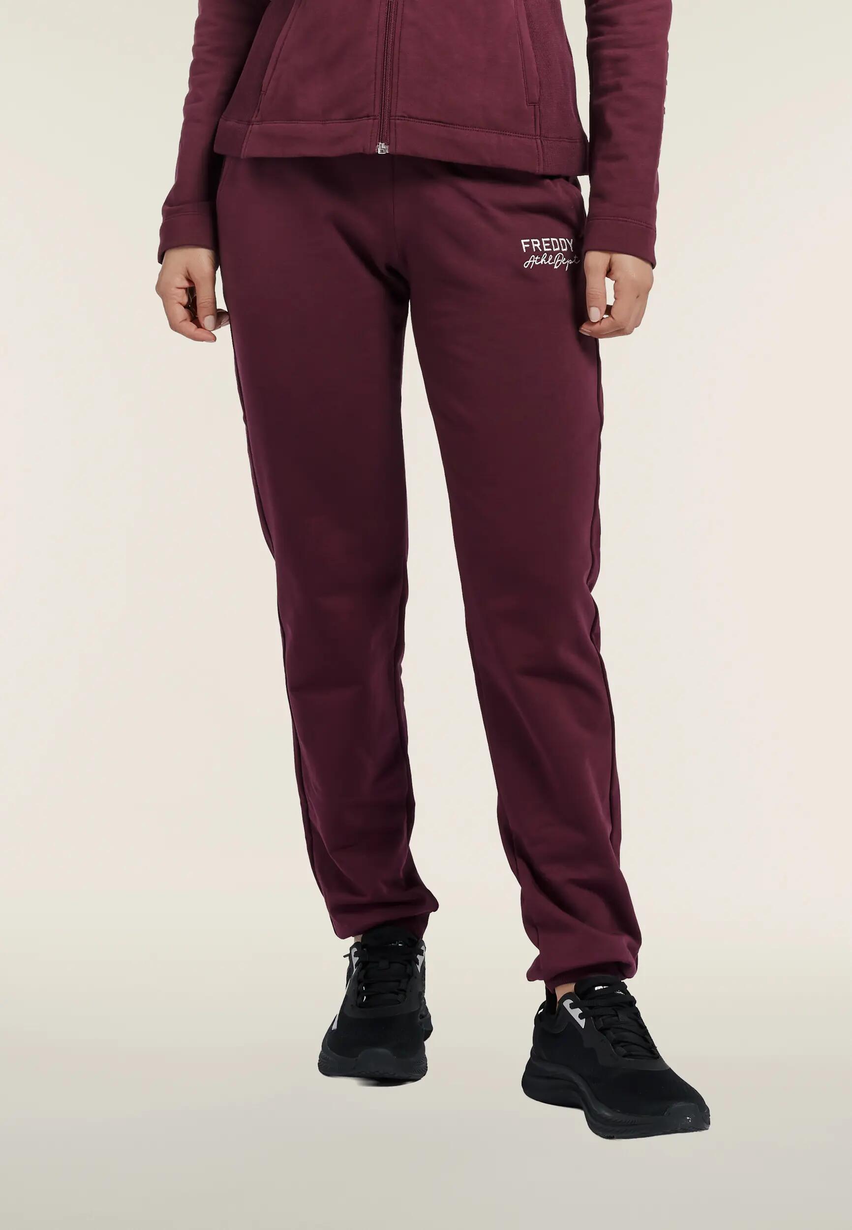Dames sportbroek van sweatstof, regular fit met boorden 2/6