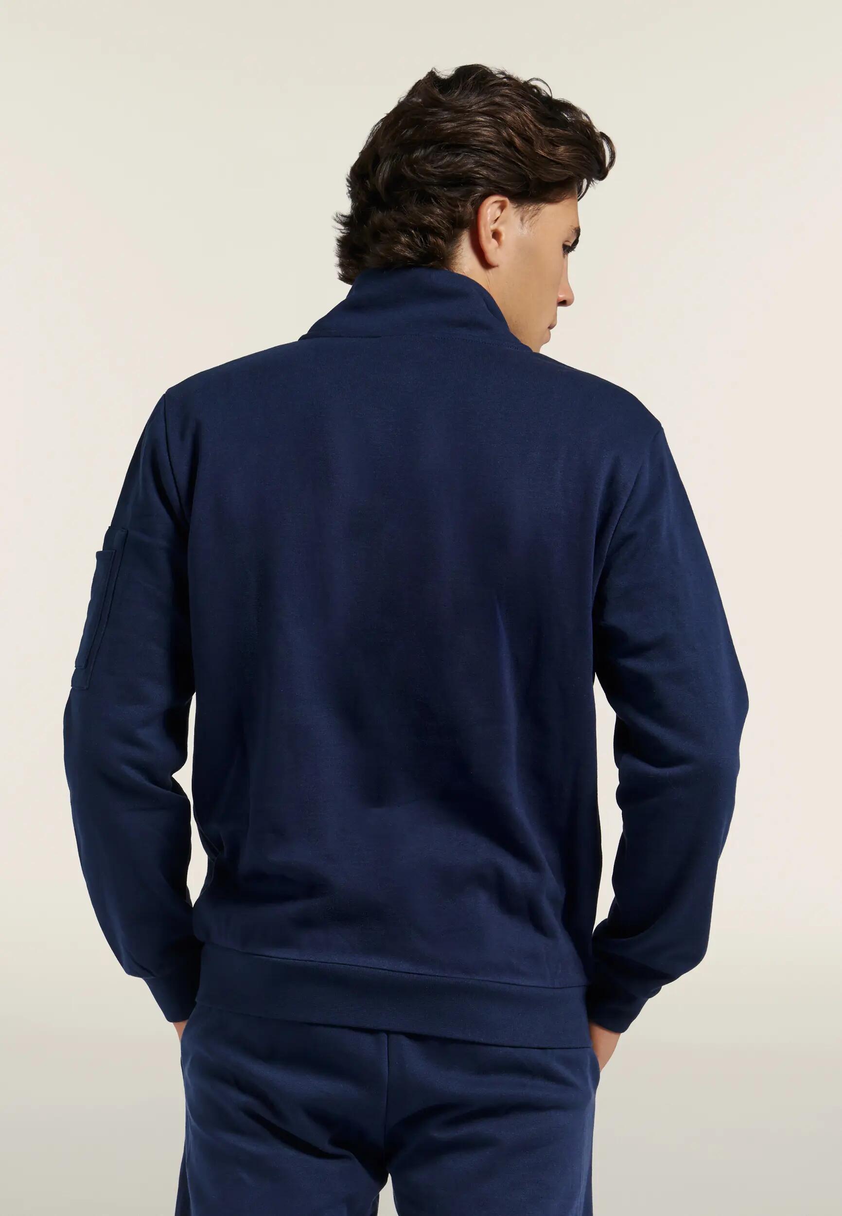 Tuta Sportiva Uomo in Felpa Garzata con Zip e Collo Alto 8/8