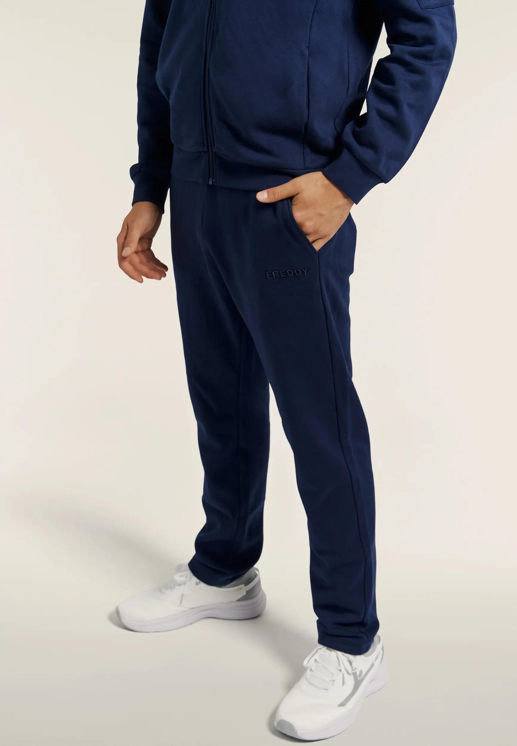 Tuta Sportiva Uomo in Felpa Garzata con Zip e Collo Alto 5/8