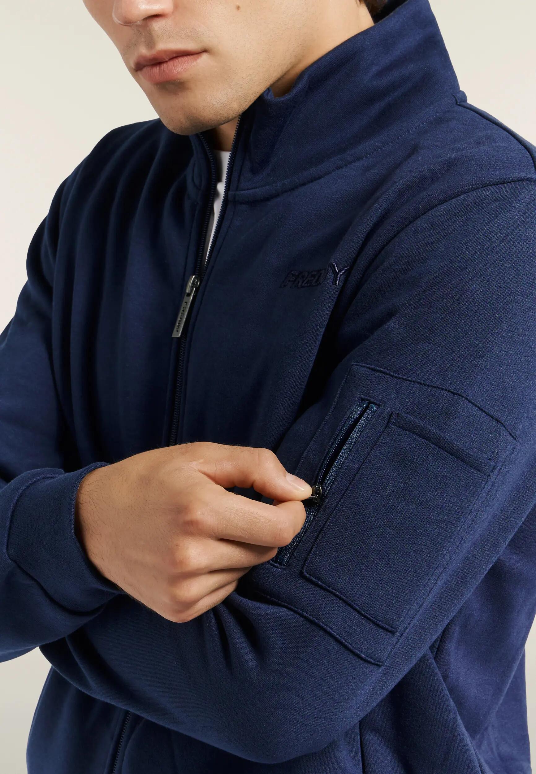 Tuta Sportiva Uomo in Felpa Garzata con Zip e Collo Alto 4/8