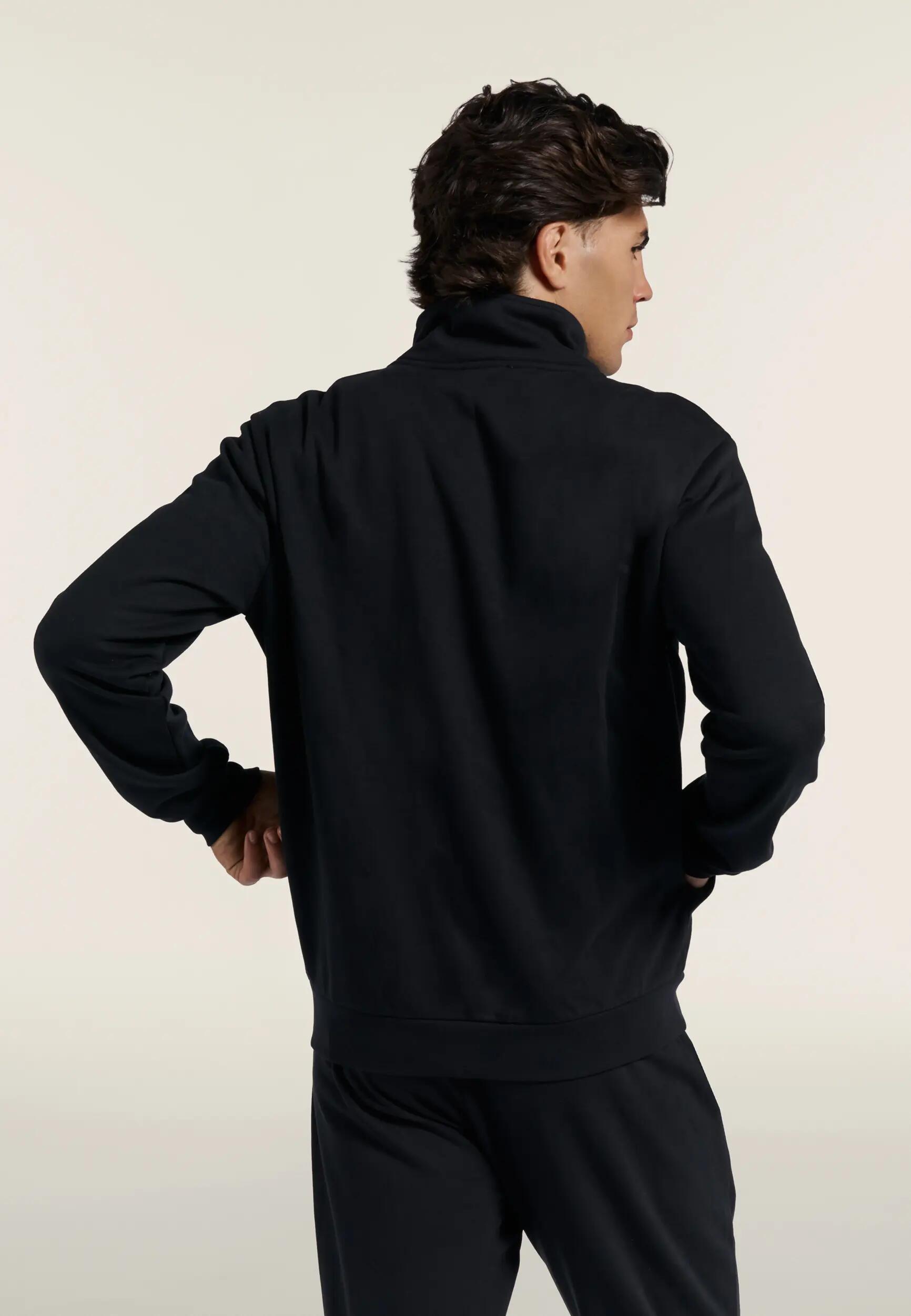 Survêtement de sport pour hommes zippé et à col montant, poches cousues 3/8