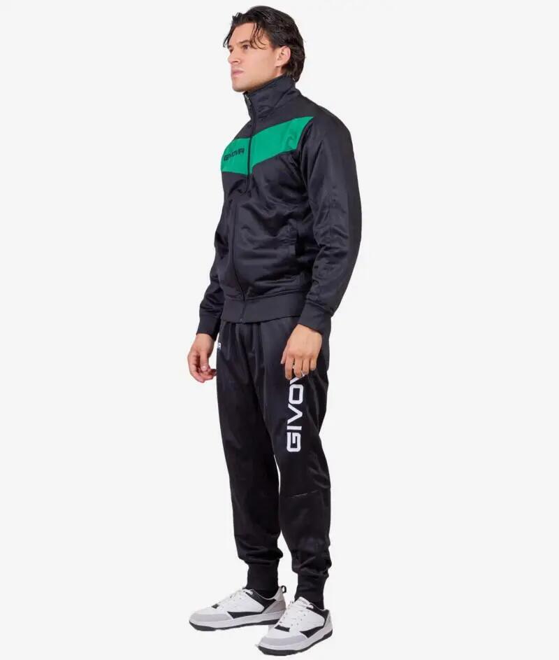 Conjunto Esportivo Givova Visa Triacetato Preto/verde 2/3