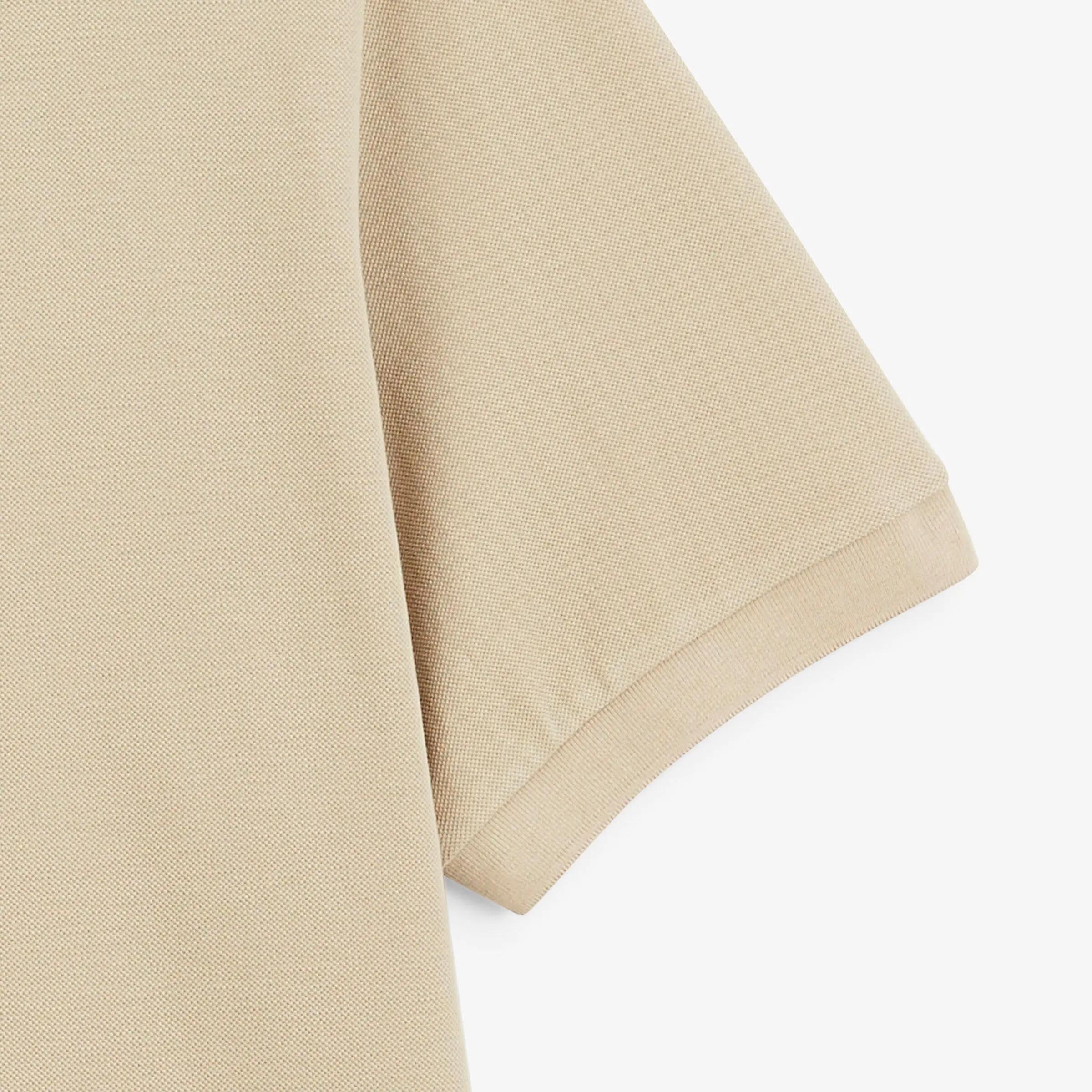 Polo piqué Lucas manches courtes en coton beige travertin 4/4