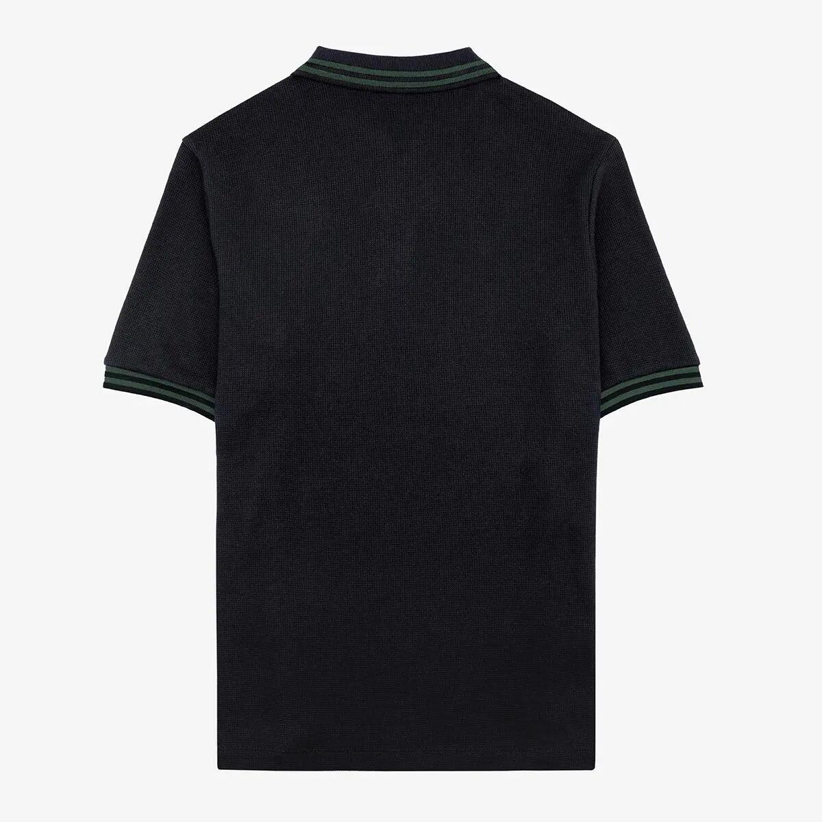 Polo manches courtes 100% coton gaufré noir Section Paloise 2/3