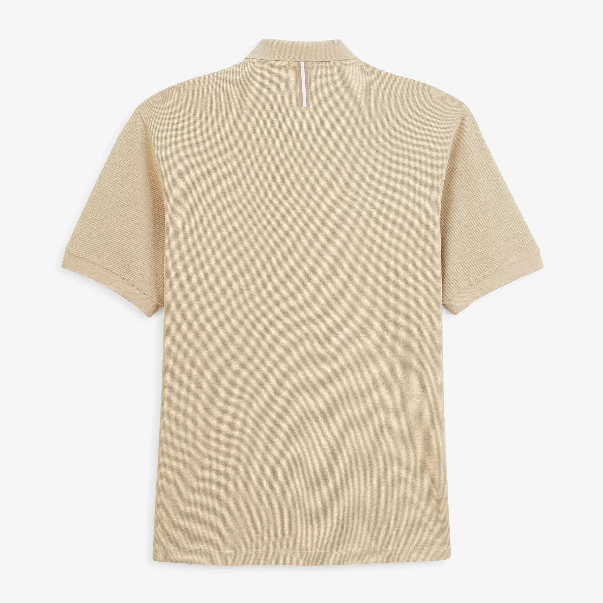 Polo piqué Lucas manches courtes en coton beige travertin 2/4