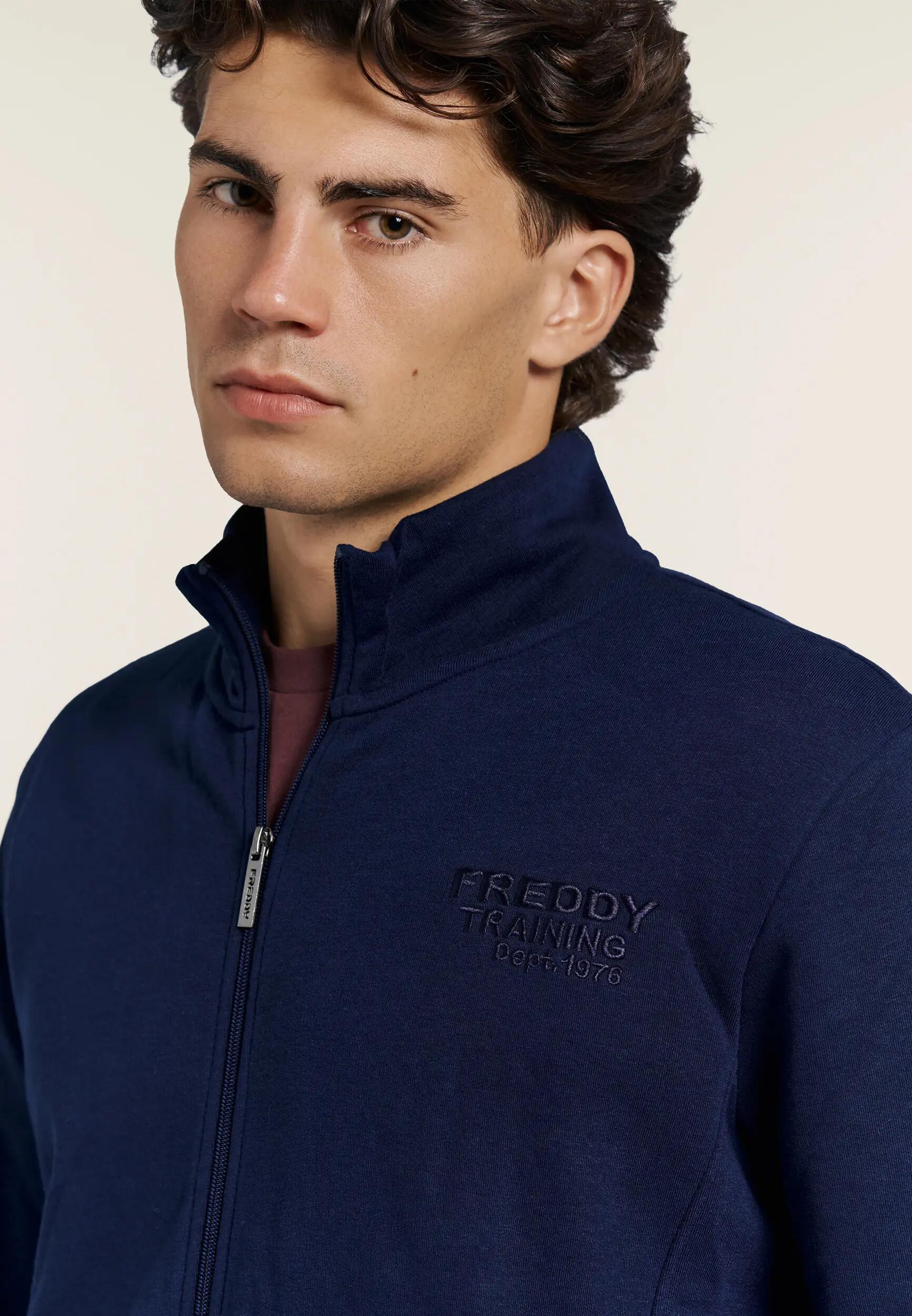 Sportief herensweatshirt met hoge kraag, ritssluiting en borduursel op de borst 4/6