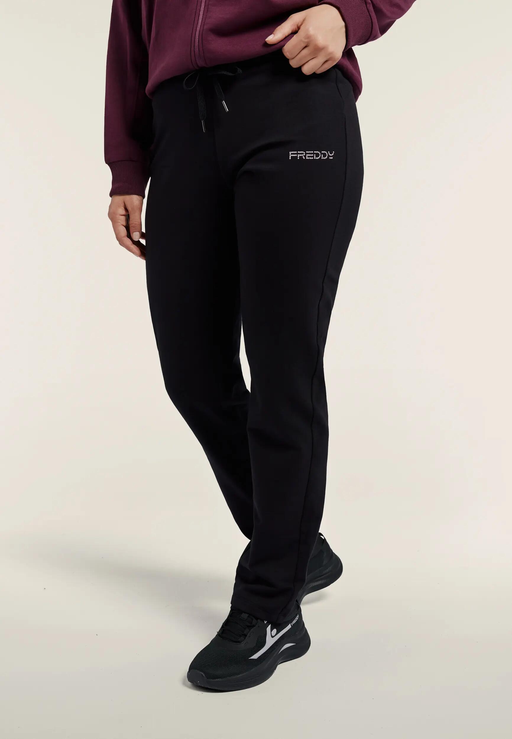 Chándal deportivo de mujer con cremallera, cuello alto y logotipos de cuentas 4/9