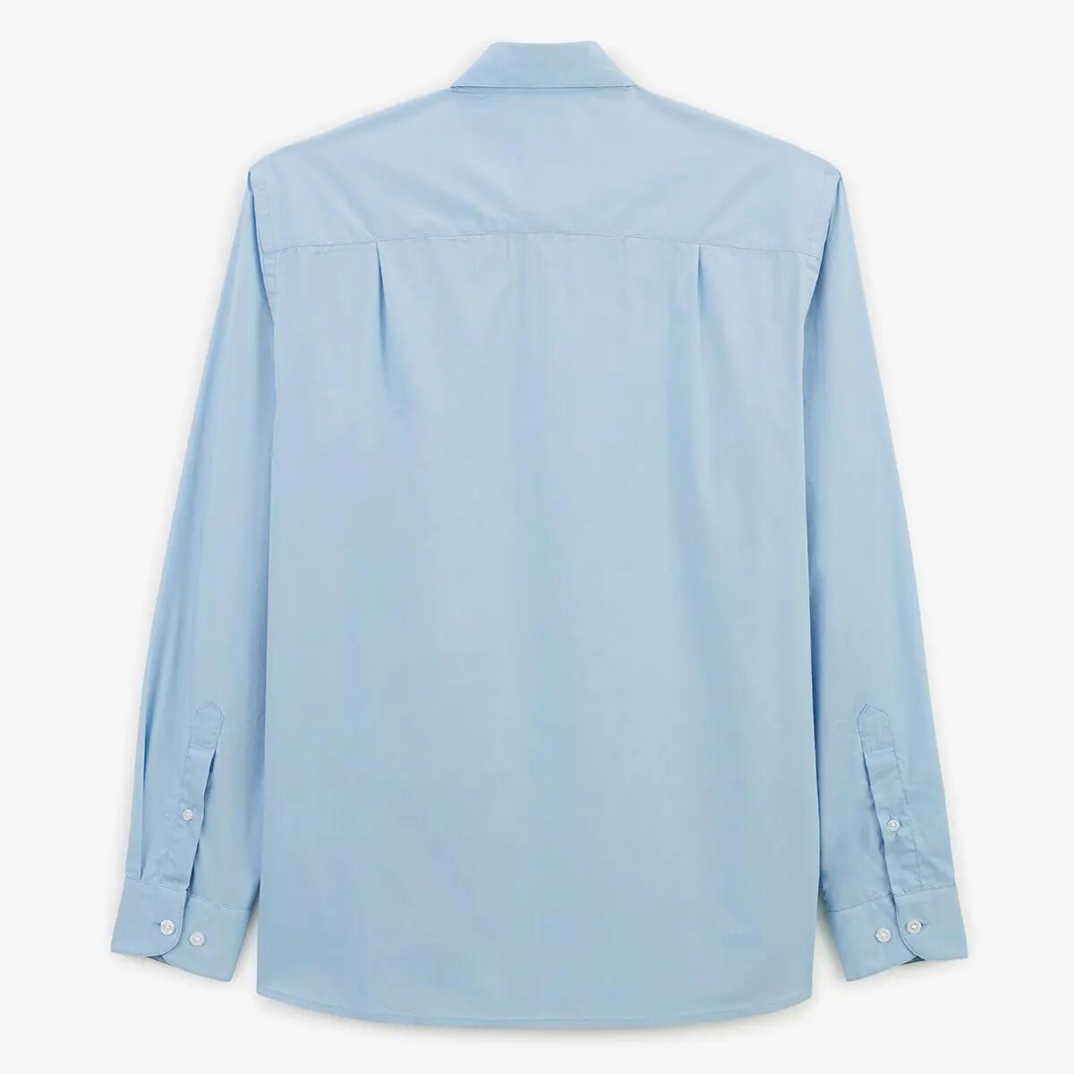 Chemise manches longues coton stretch bleu ciel 2/4