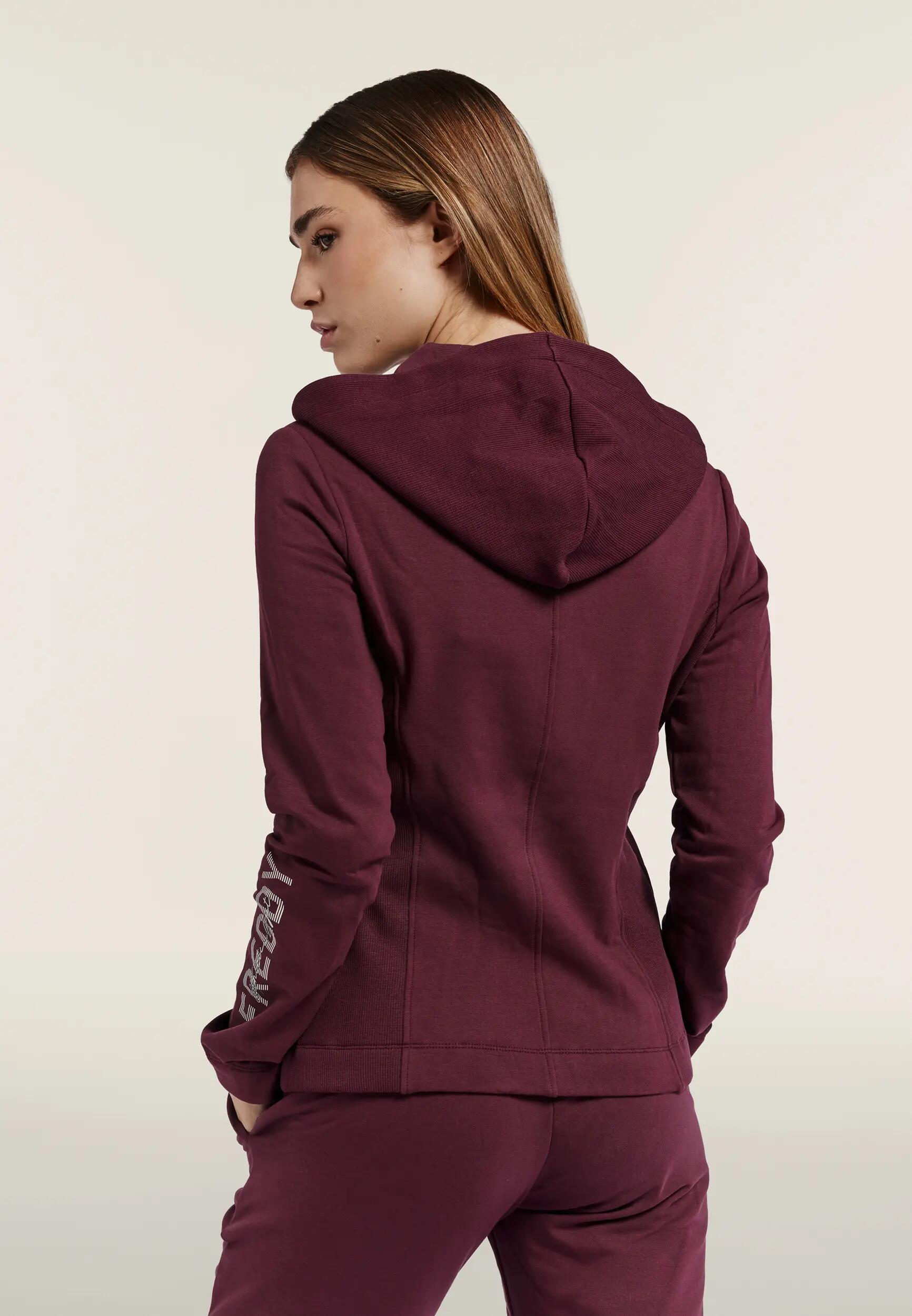 Sweat-shirt à la coupe ajustée à fermeture zippée intégrale avec inserts et capu 3/6