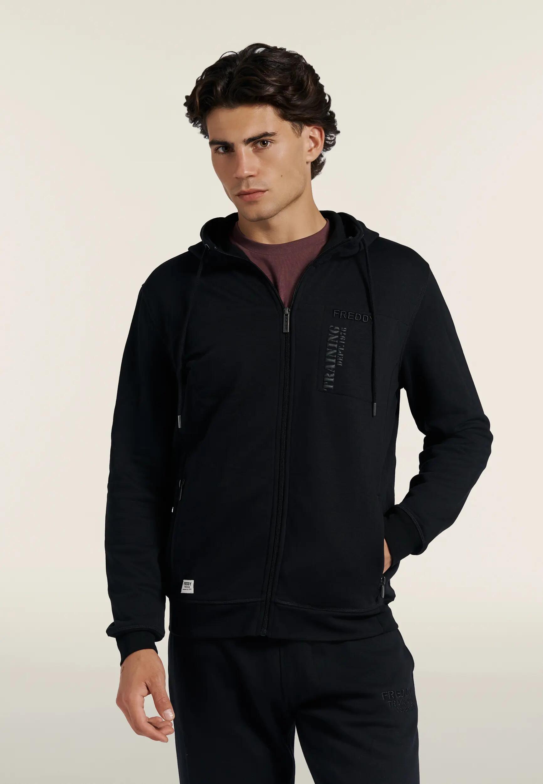 Sportief sweatshirt heren regular fit met ritssluiting en capuchon 2/6