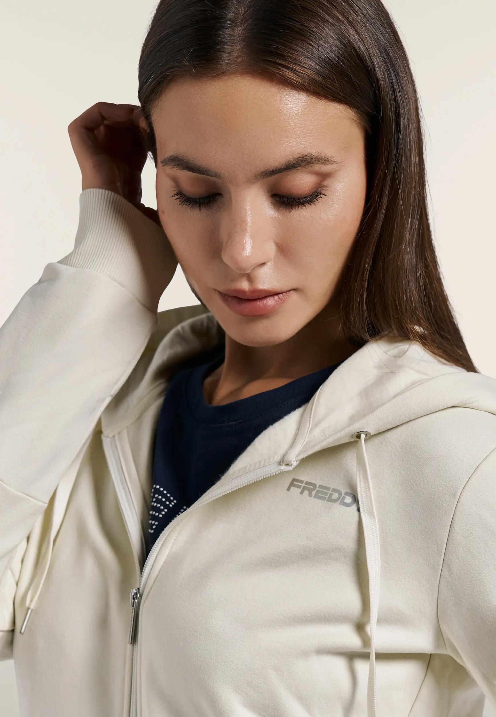 Sweat-shirt avec fermeture zippée et capuche et finitions élastiques griffées 4/6