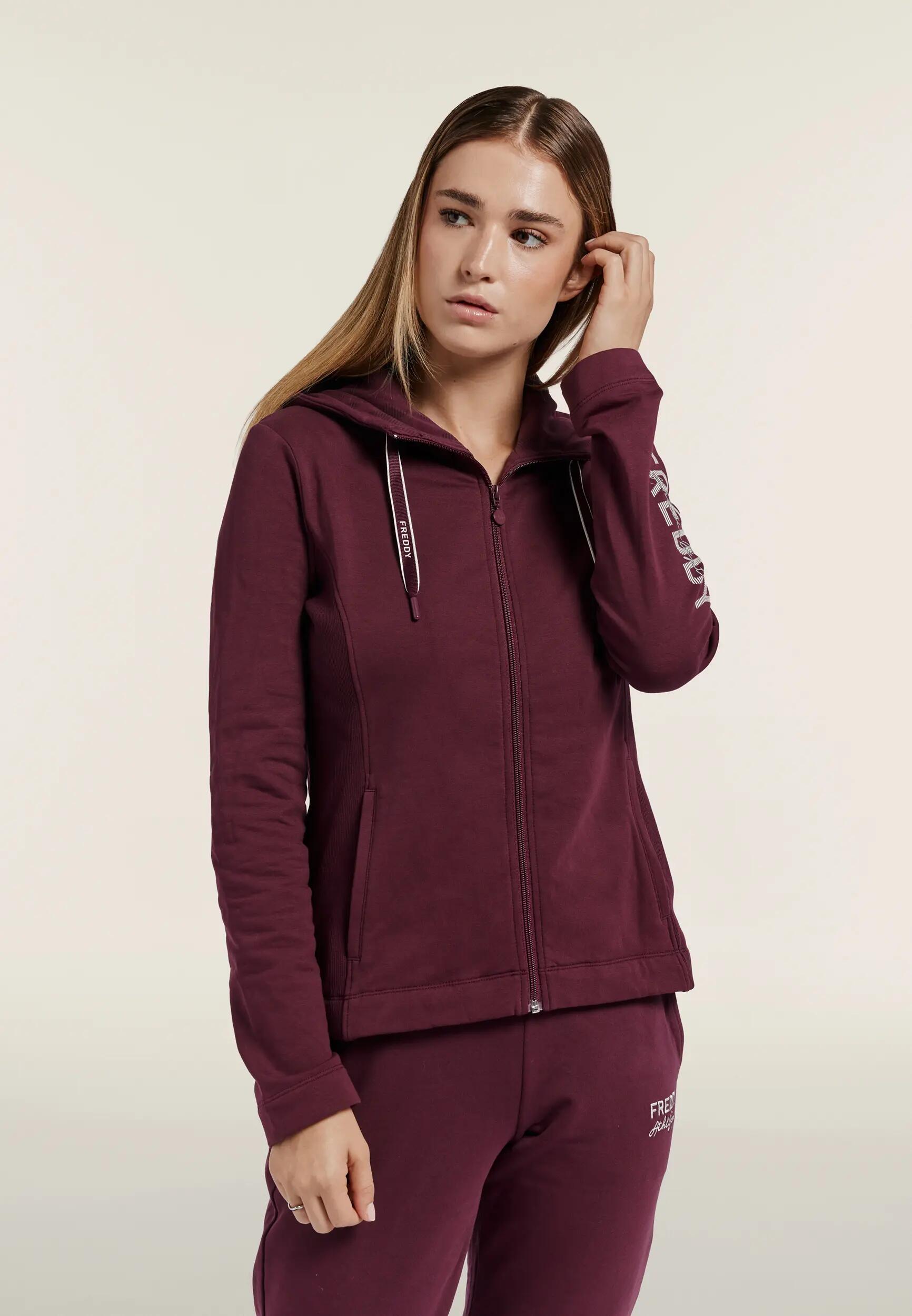 Sweat-shirt à la coupe ajustée à fermeture zippée intégrale avec inserts et capu 2/6