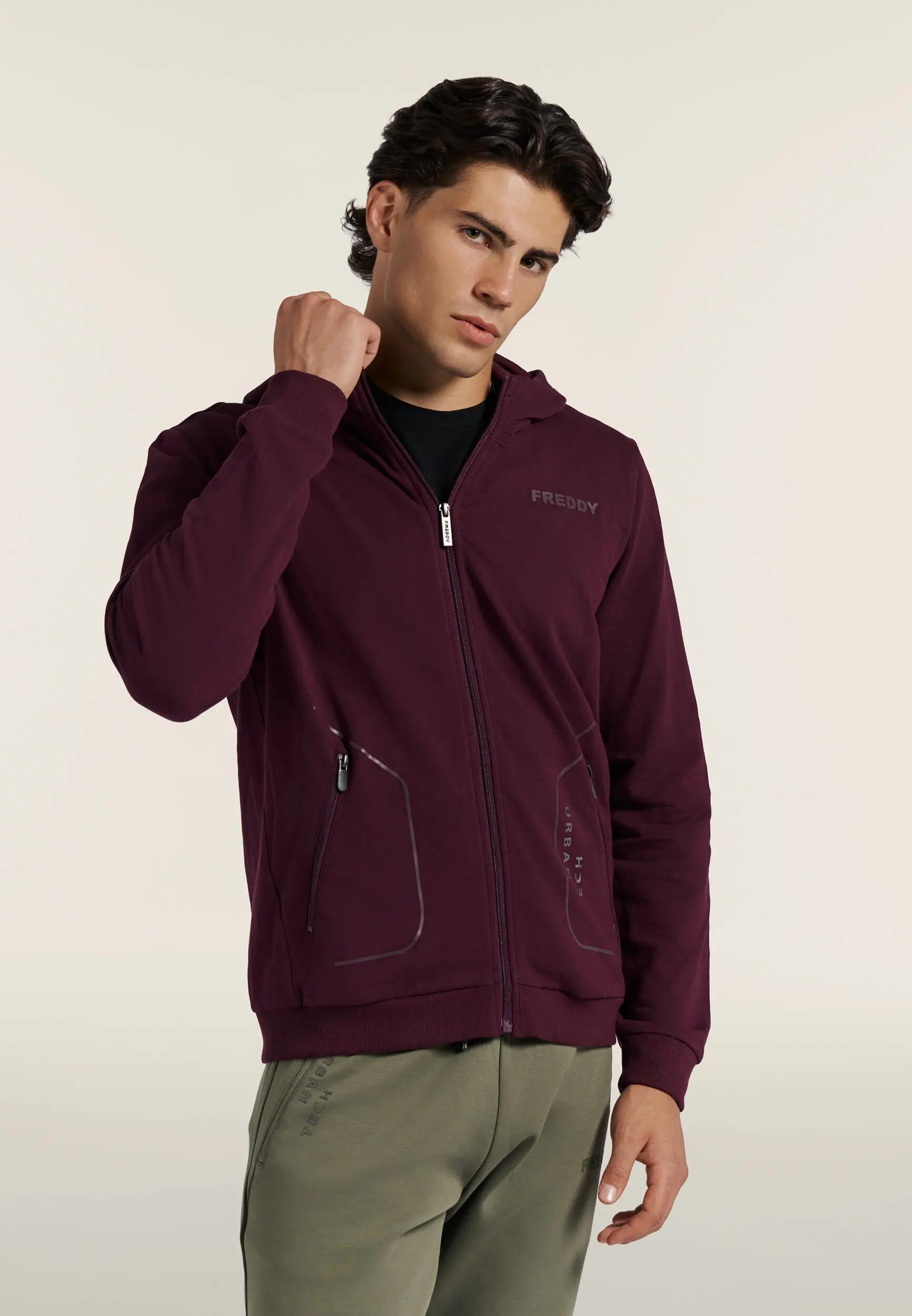Sweat-shirt à capuche pour hommes en molleton brossé technique avec fermeture zi 2/6