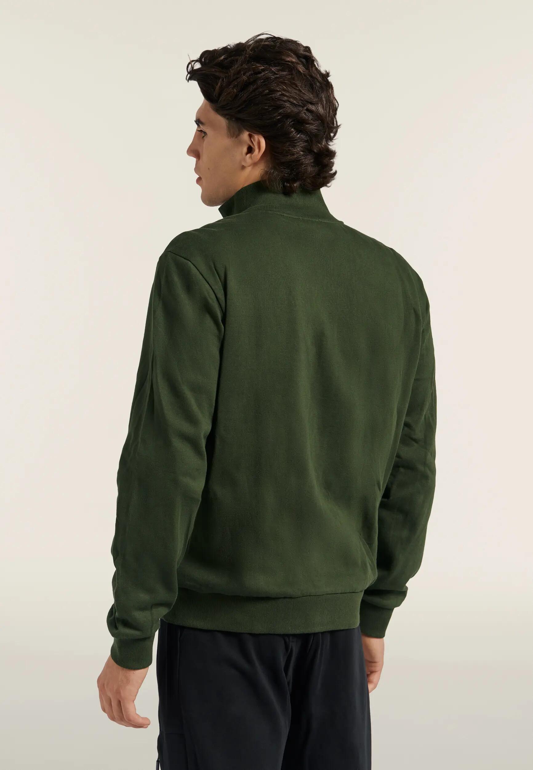 Felpa da Uomo con Collo Alto in Costina e Full Zip 3/6