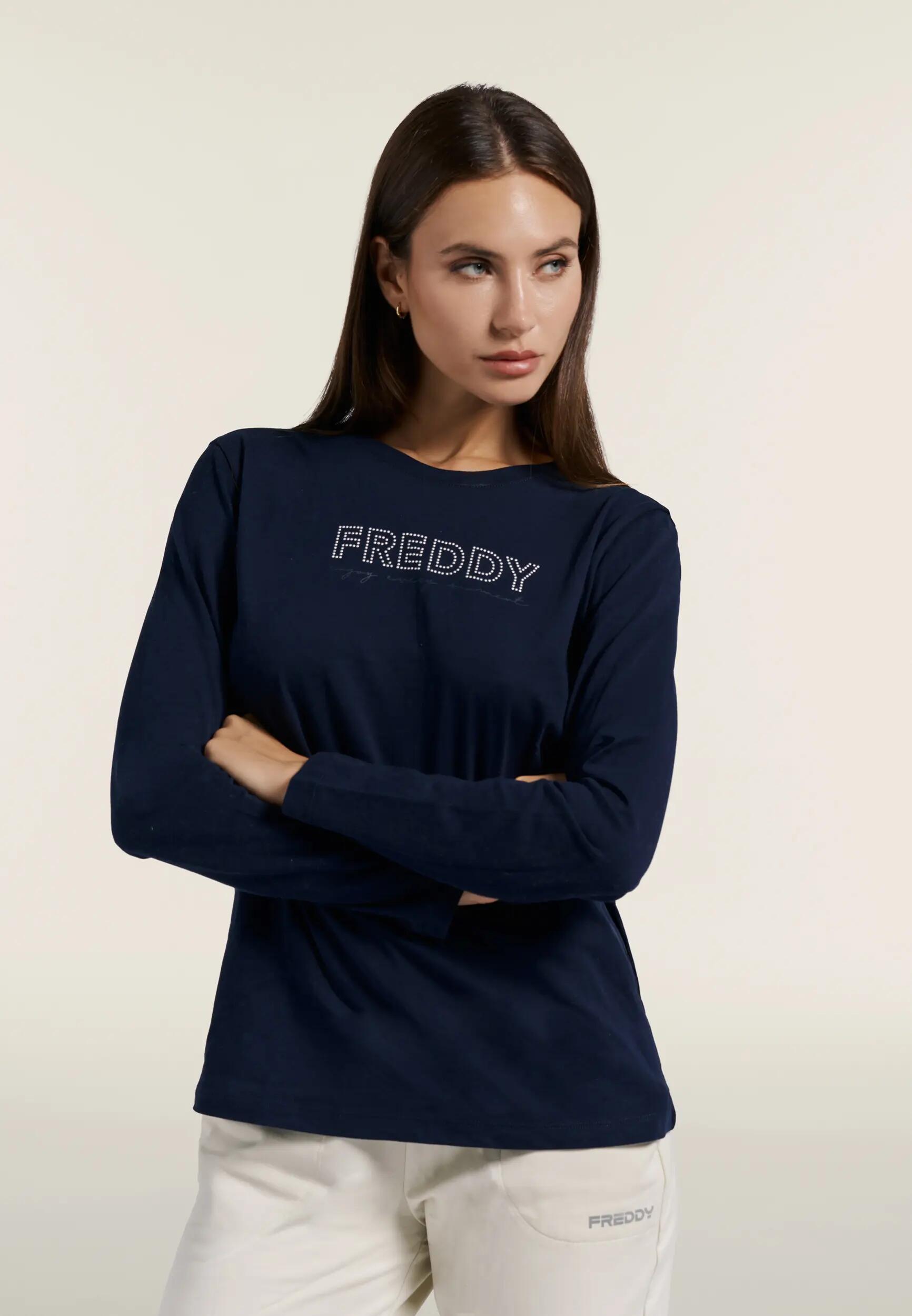 T-shirt à manches longues avec logo en perles 2/6
