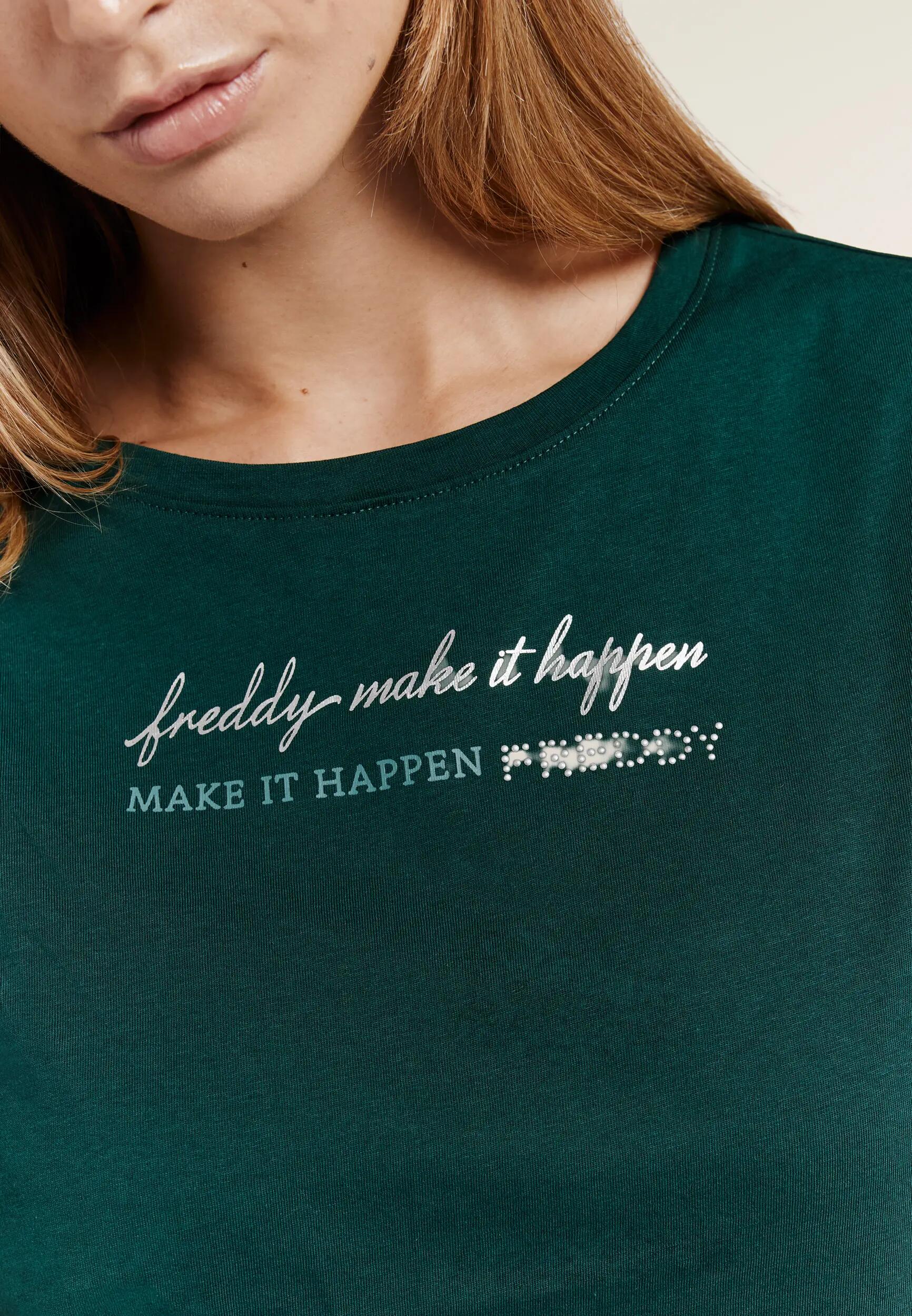 T-shirt korte mouwen "Make it Happen" met kraaltjes 4/6