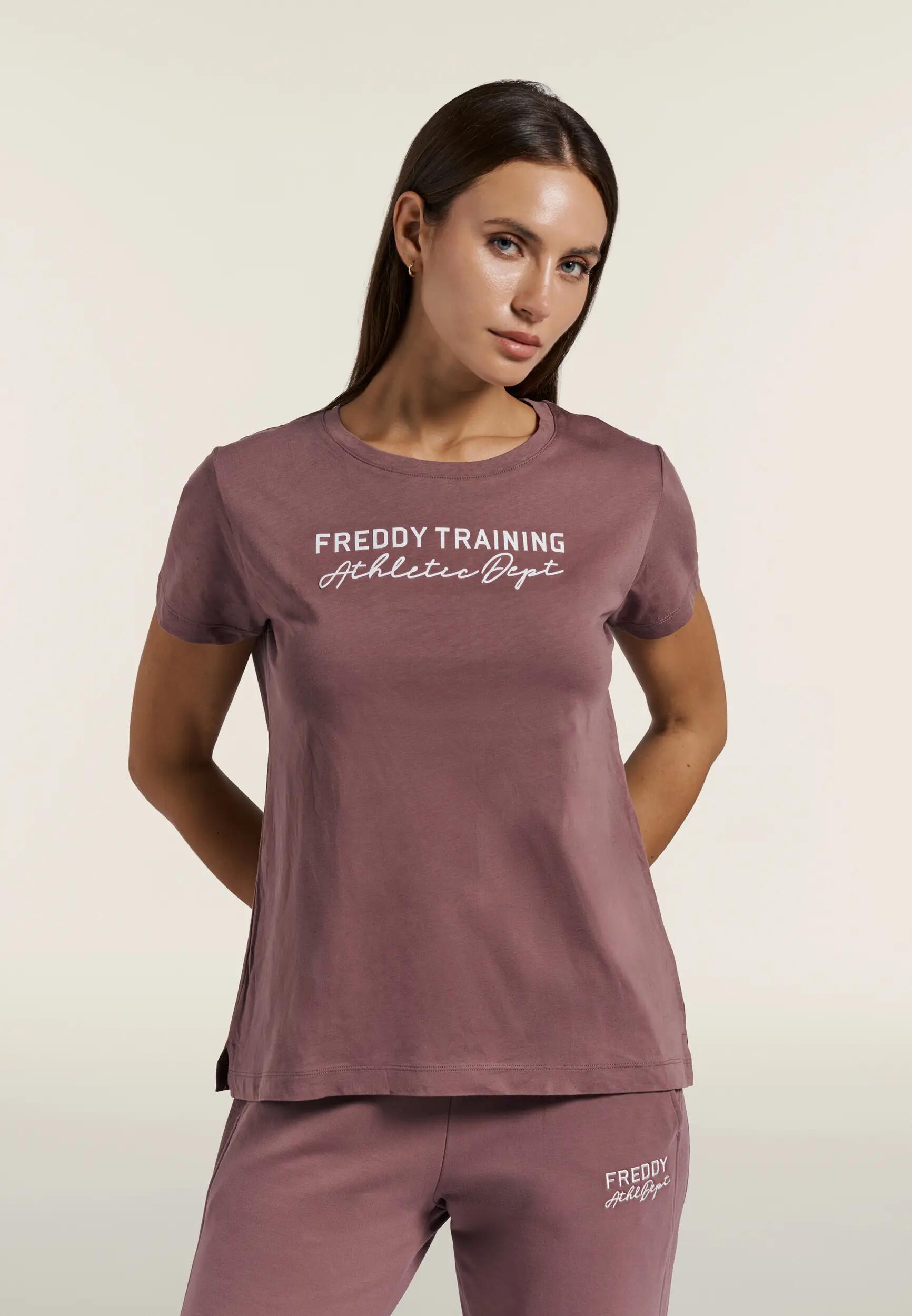 Camiseta para mujer de corte regular en tejido de punto con aberturas en el bajo 2/6
