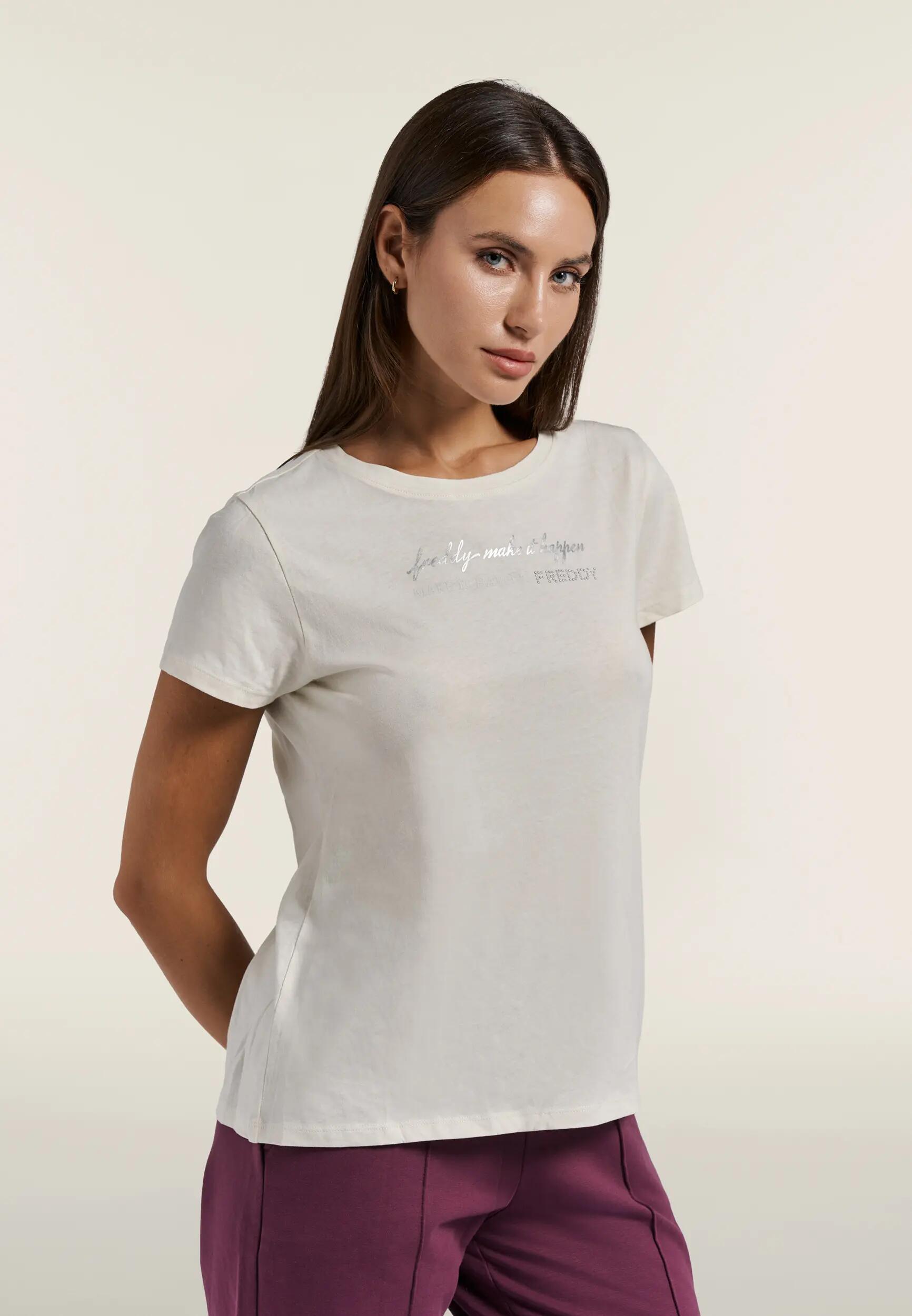 T-shirt à manches courtes « Make it Happen » avec perles 2/6