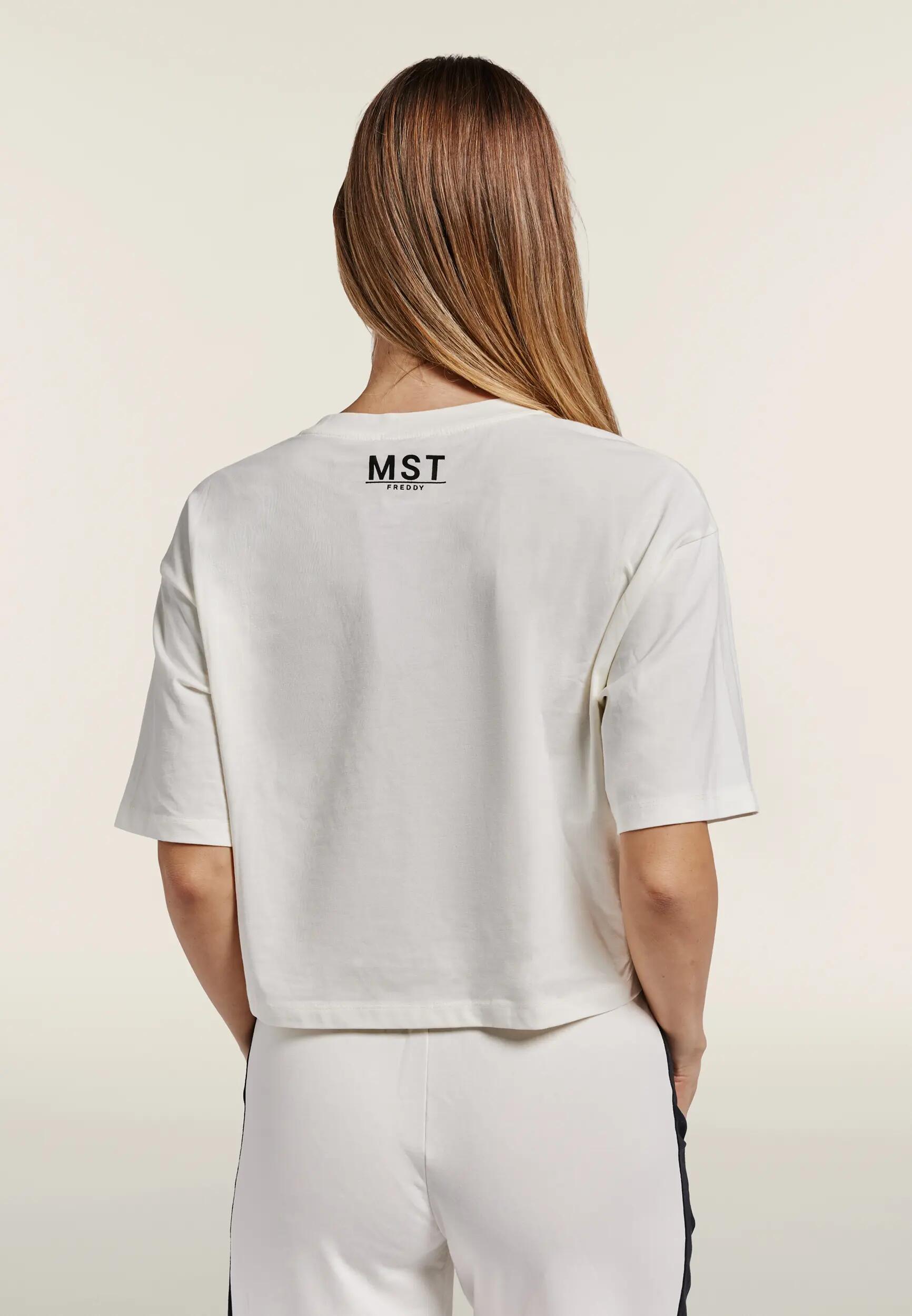 Camiseta cropped confort fit para mujer con maxiestampado 3/6