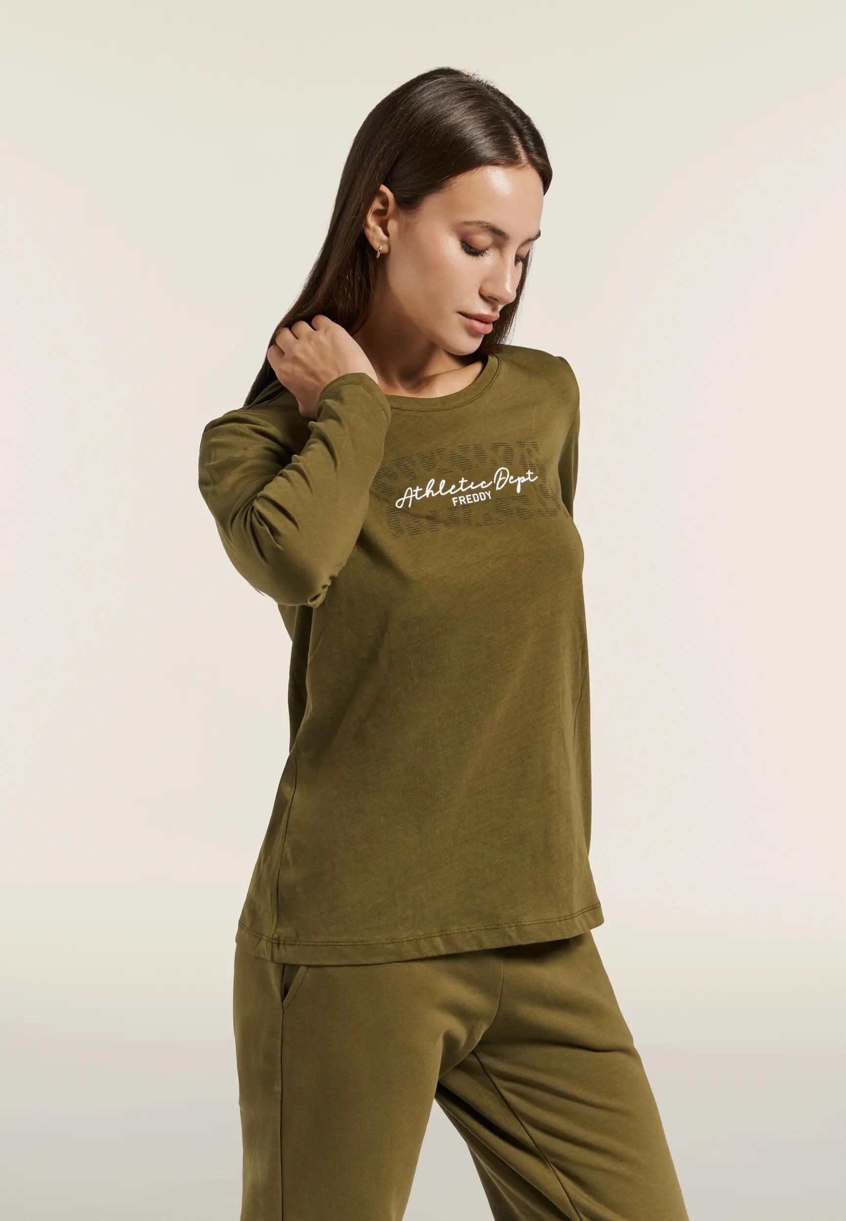 T-shirt pour femmes à manches longues, avec fente au dos 2/6