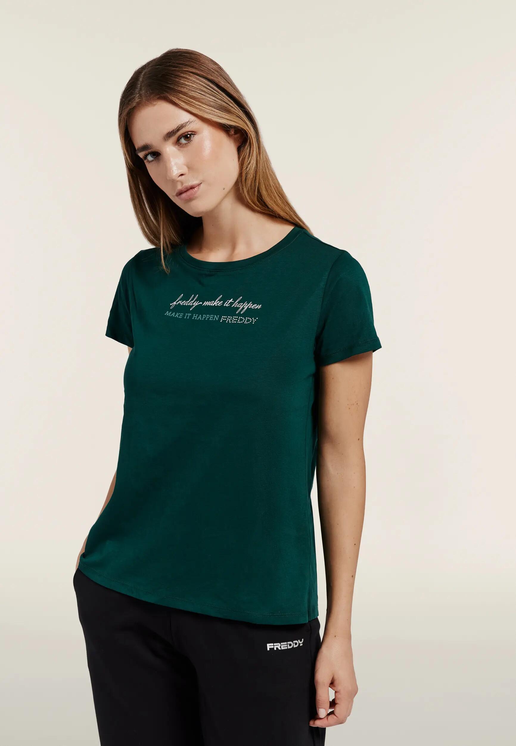 T-shirt korte mouwen "Make it Happen" met kraaltjes 2/6
