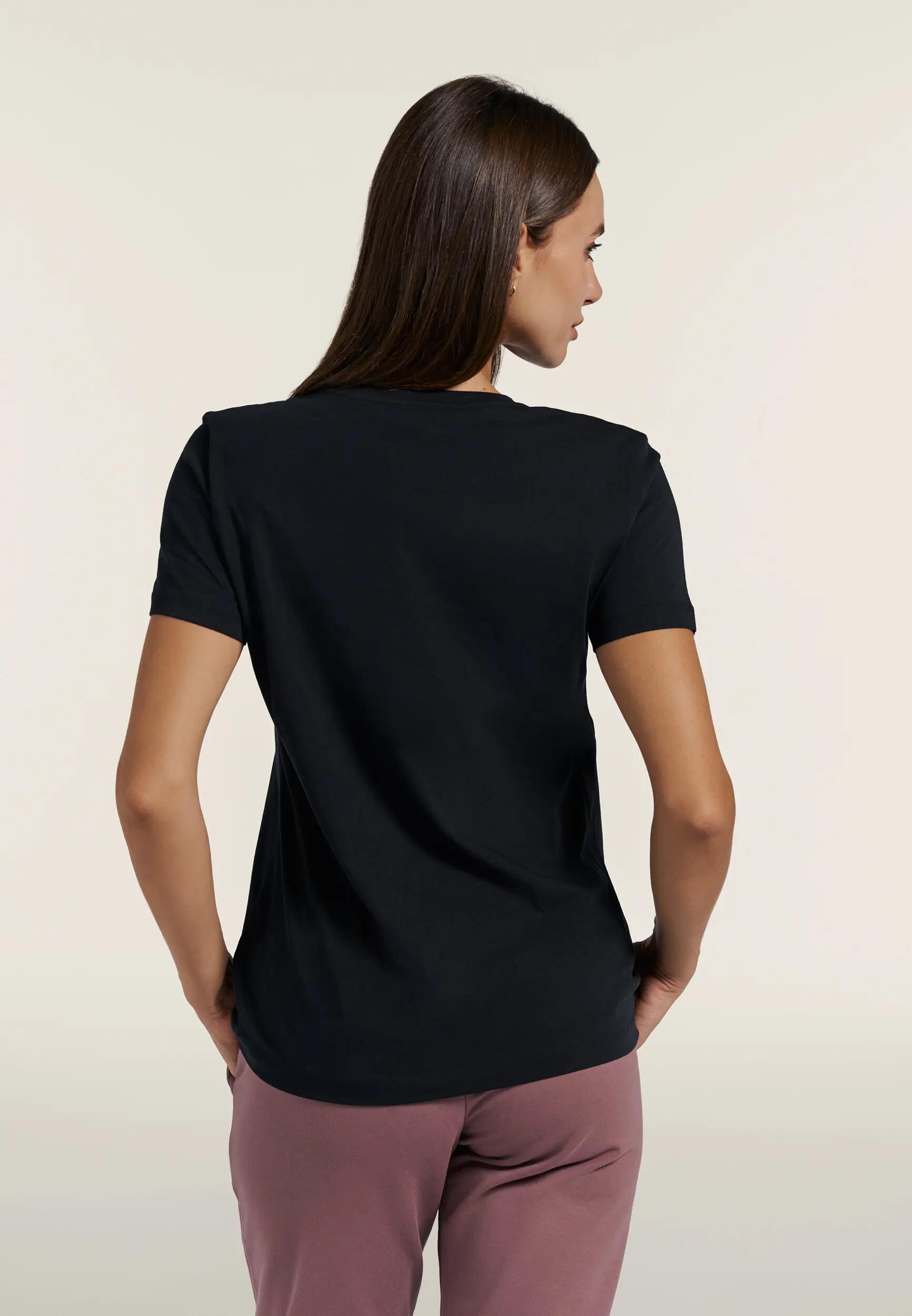Dames T-shirt met ronde hals van katoen en microstreepgraphic 3/6