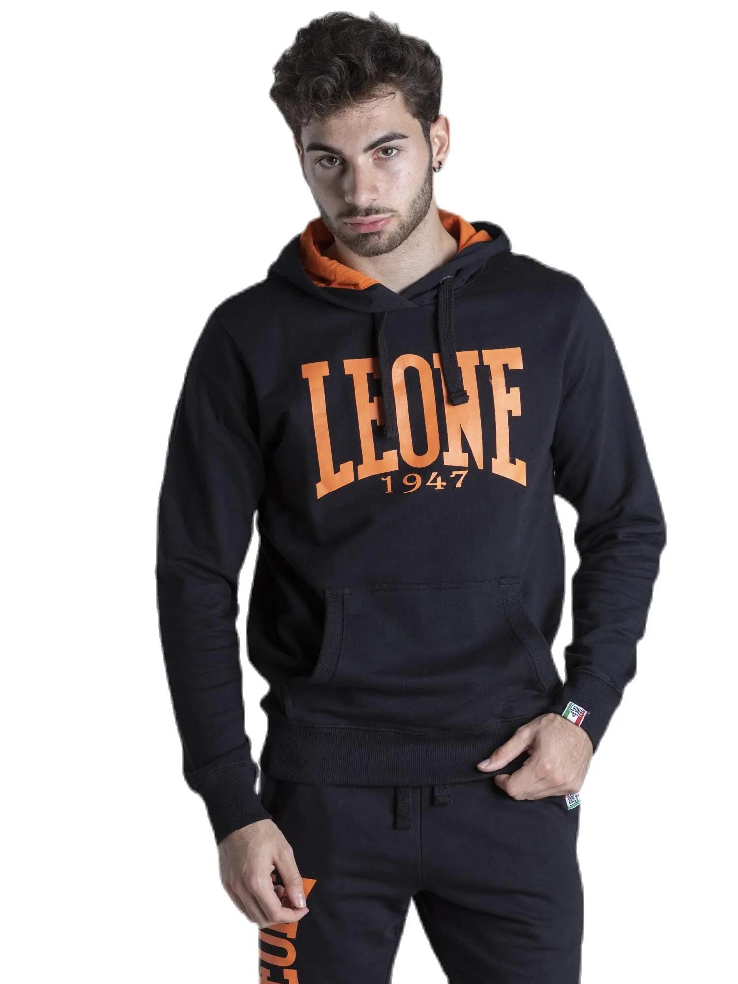 Sudadera con capucha hombre Leone 1947 Apparel algodón logo grande 7/8