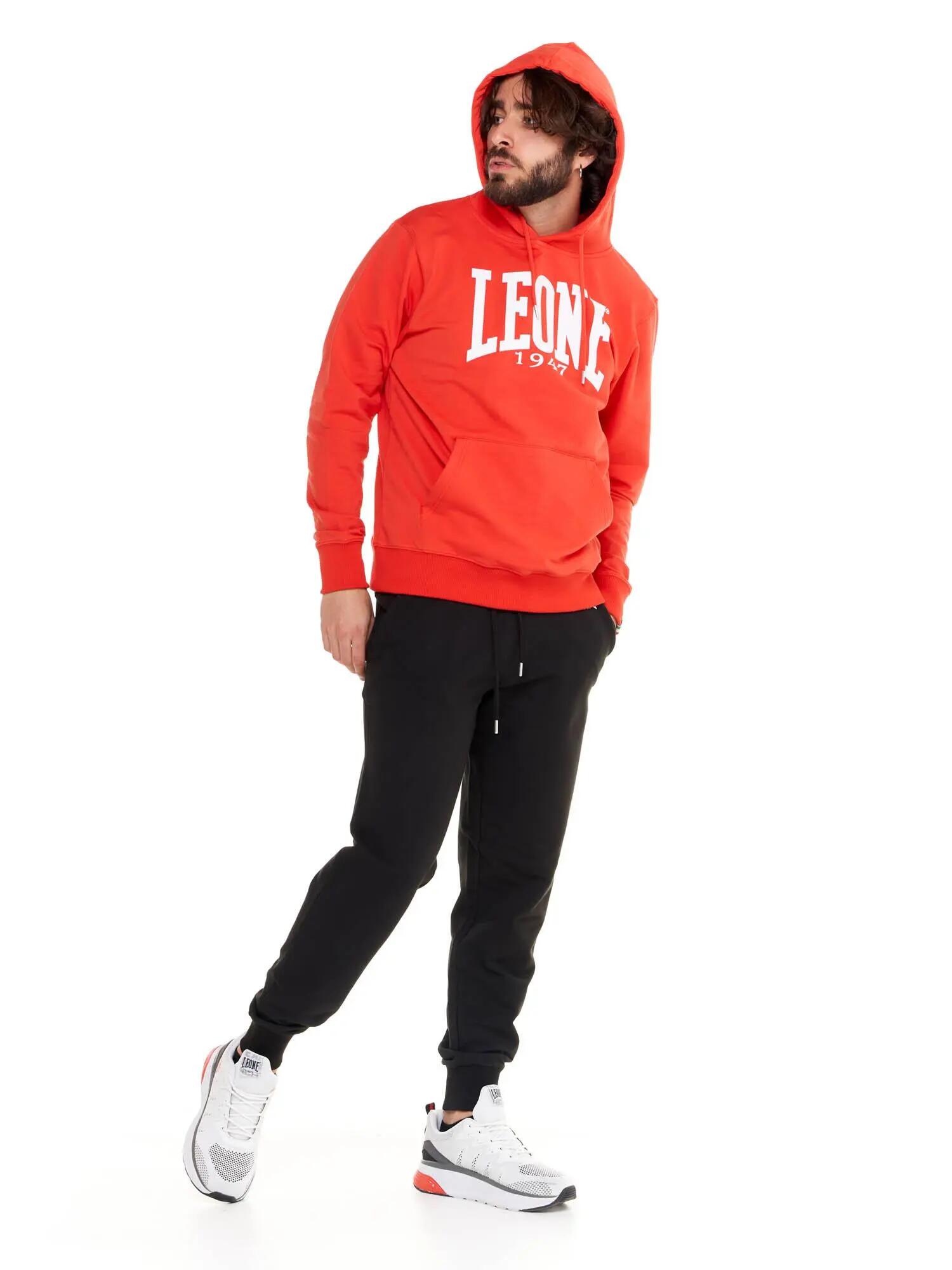 Leone 1947 Apparel Męska bluza z kapturem i dużym logo, lekka bawełna 3/7