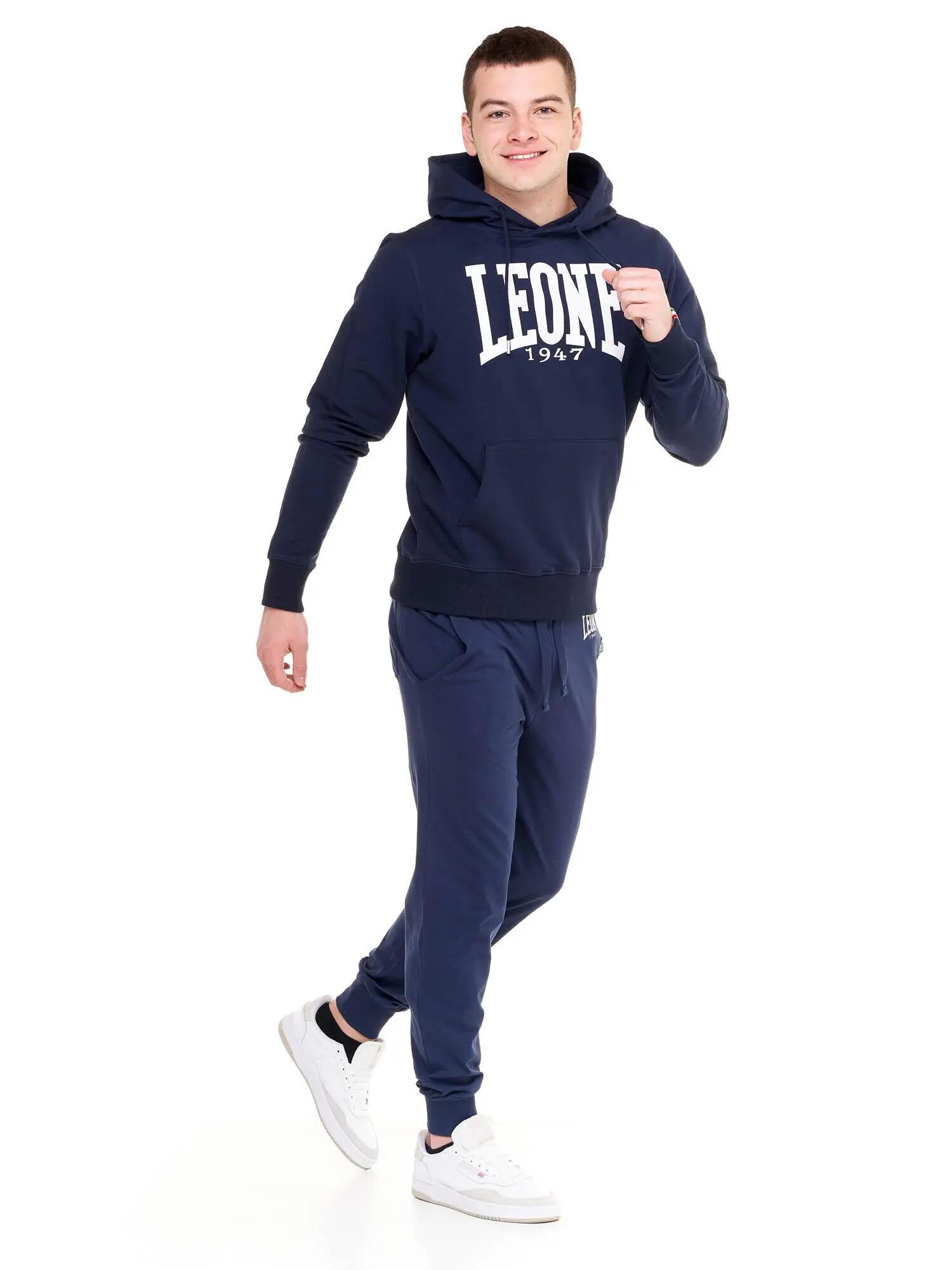 Sudadera con capucha hombre Leone 1947 Apparel algodón logo grande 3/8