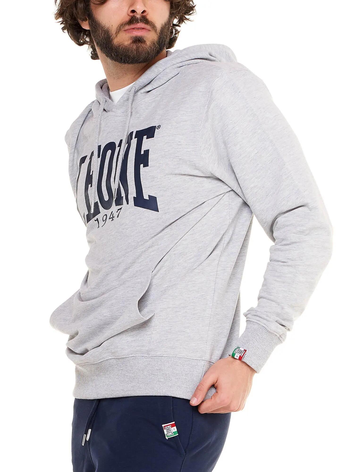 Sudadera con capucha hombre Leone 1947 Apparel algodón logo grande 5/8