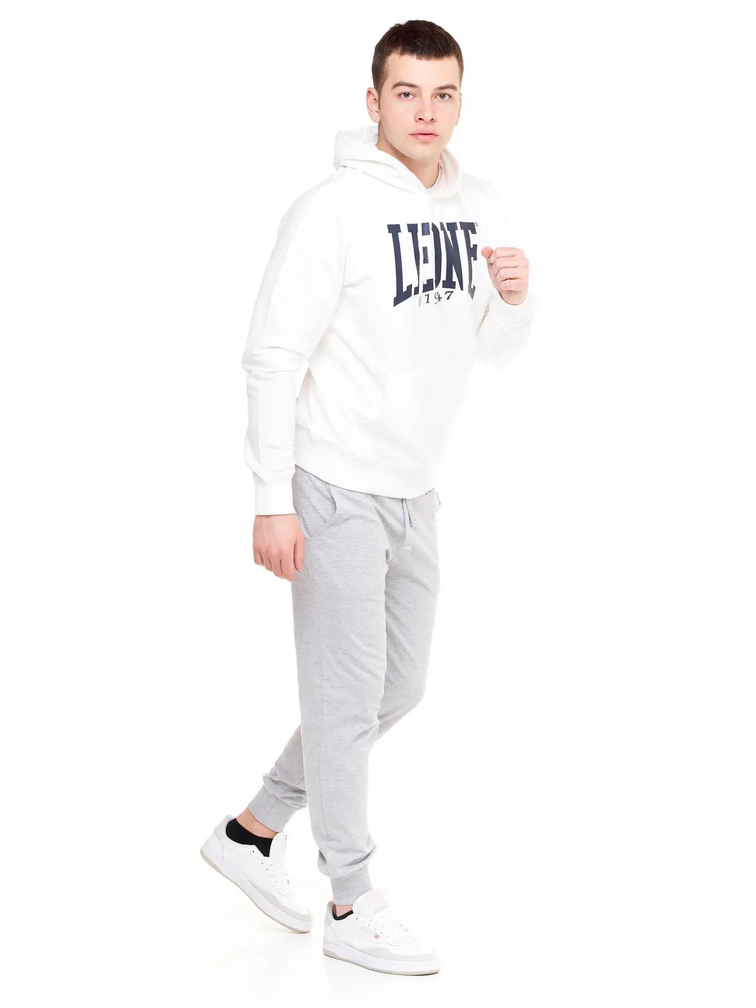 Felpa uomo con cappuccio Leone 1947 Apparel Big Logo, cotone leggero 3/8