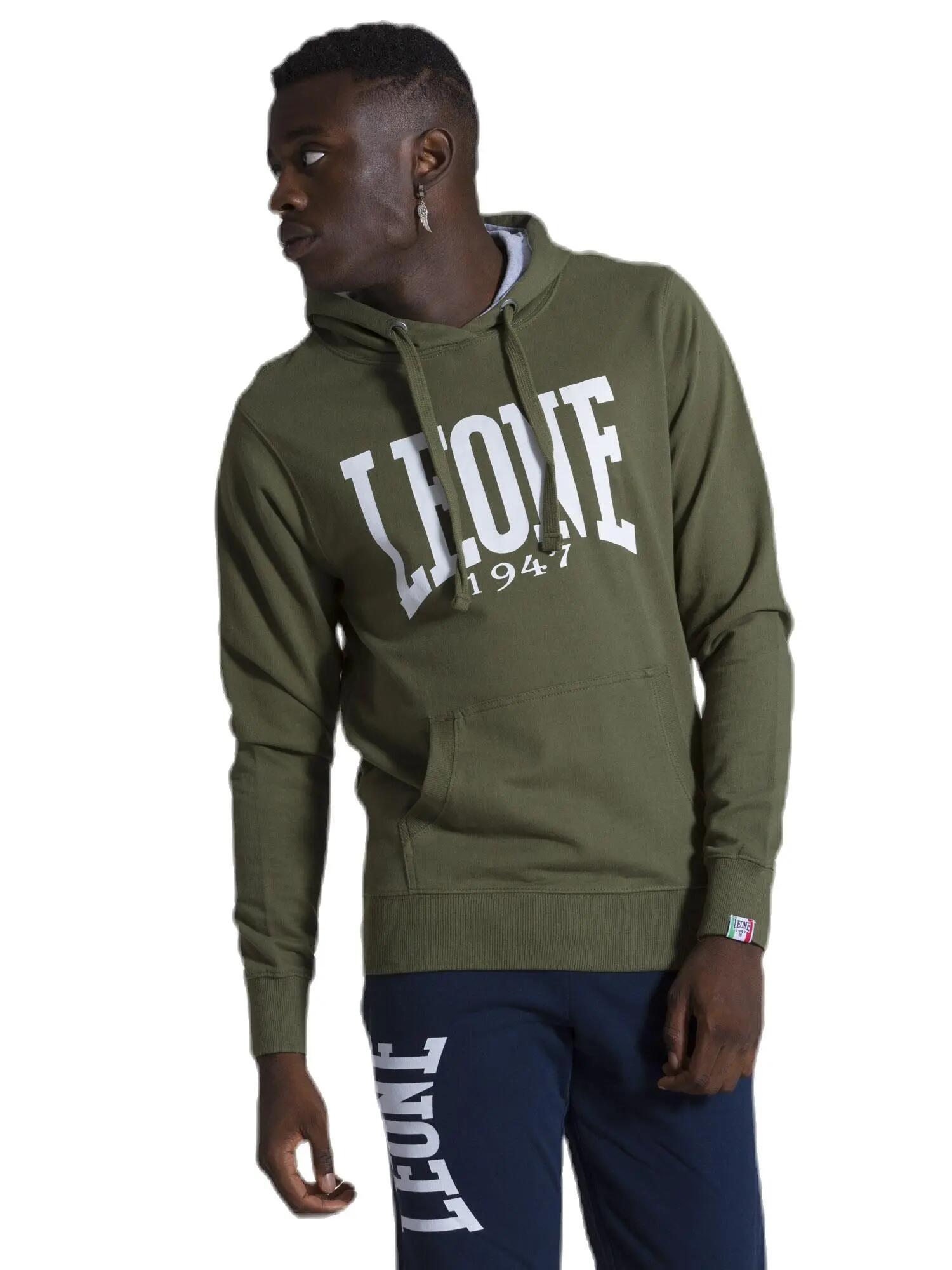 Sweat à capuche pour homme Leone 1947 Apparel, grand logo, coton léger 3/8