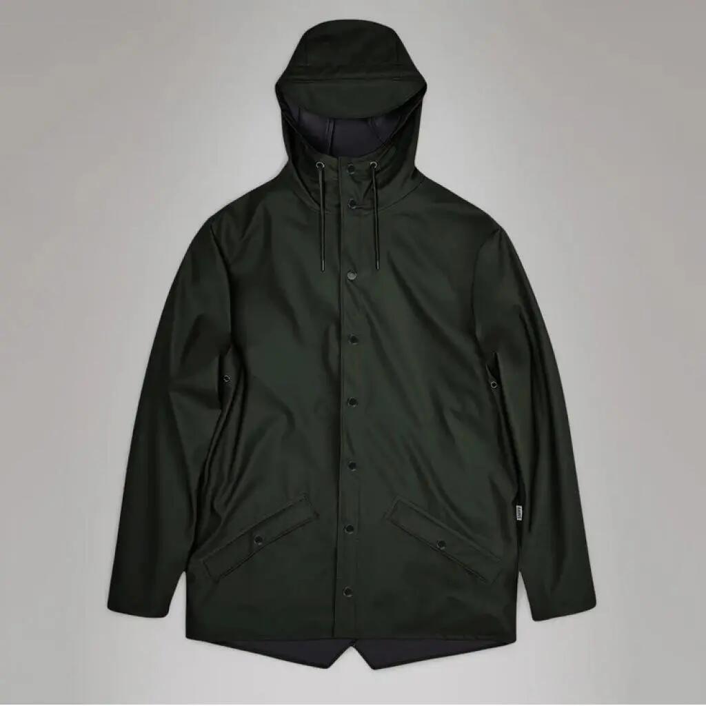 Veste Rains Modèle Jacket V3 Couleur Vert 2/5