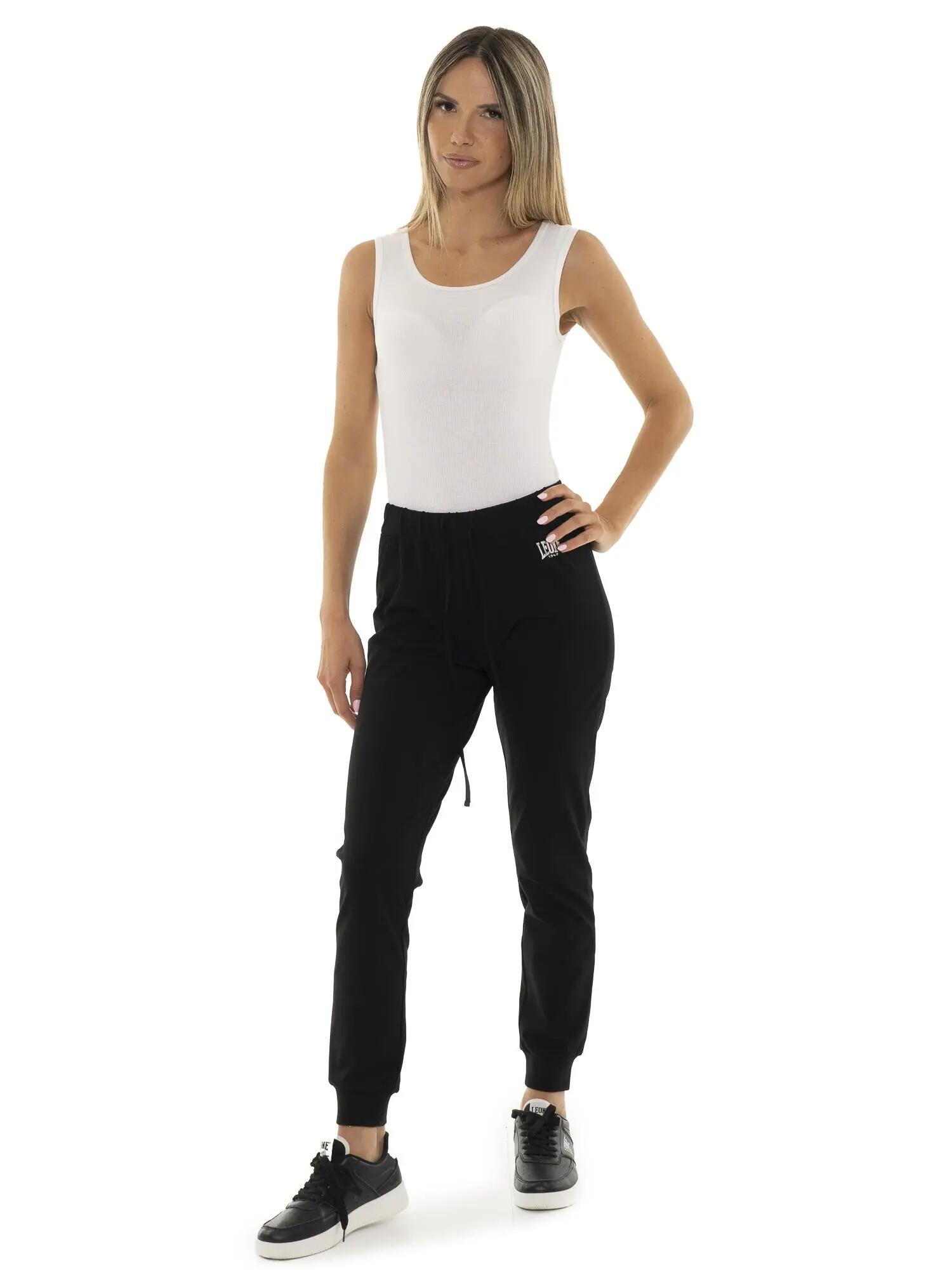 Pantalón de mujer de algodón sin forro polar con puños Leone Basic 5/5