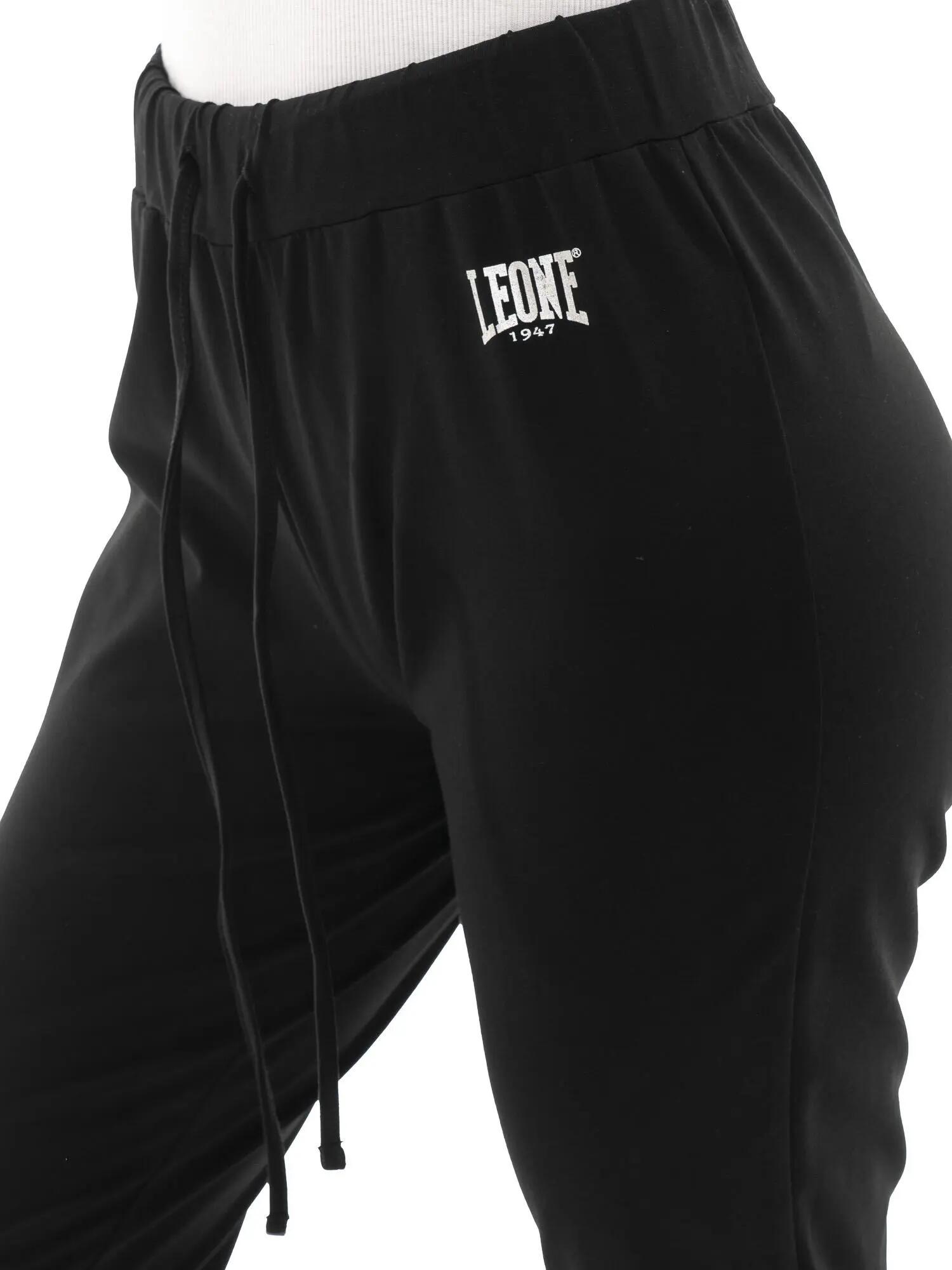 Pantalón de mujer de algodón sin forro polar con puños Leone Basic 3/5