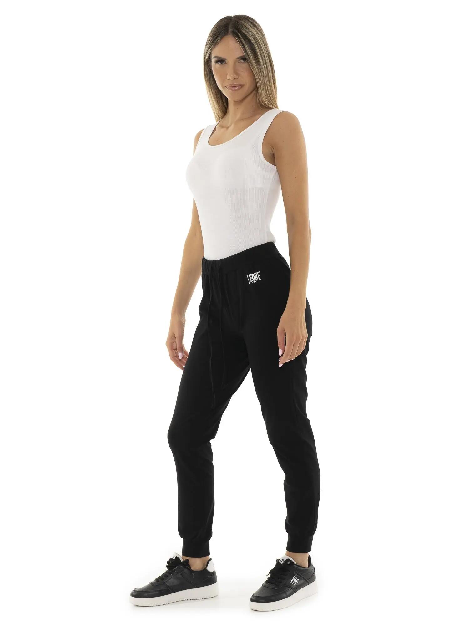 Pantalón de mujer de algodón sin forro polar con puños Leone Basic 2/5